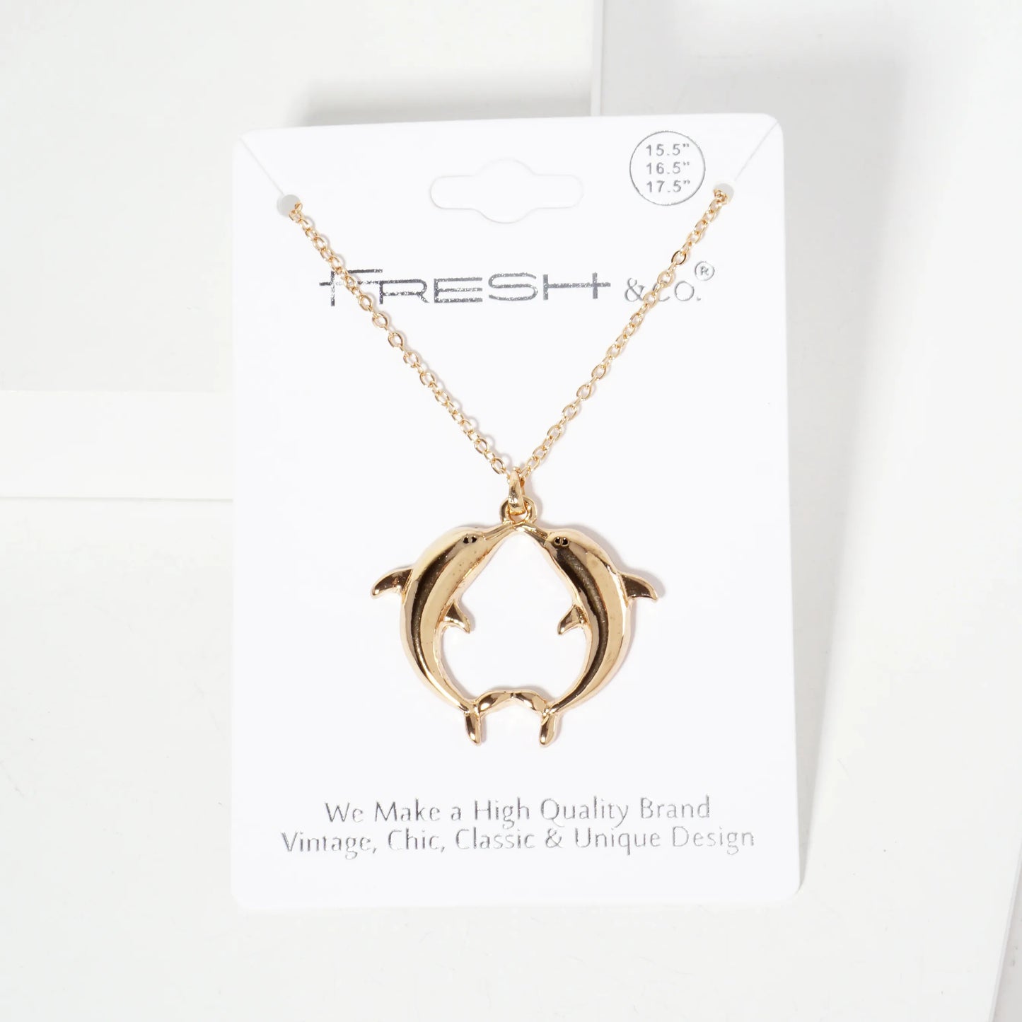 Sea-Life Two Dolphins Kissing Pendant Necklace