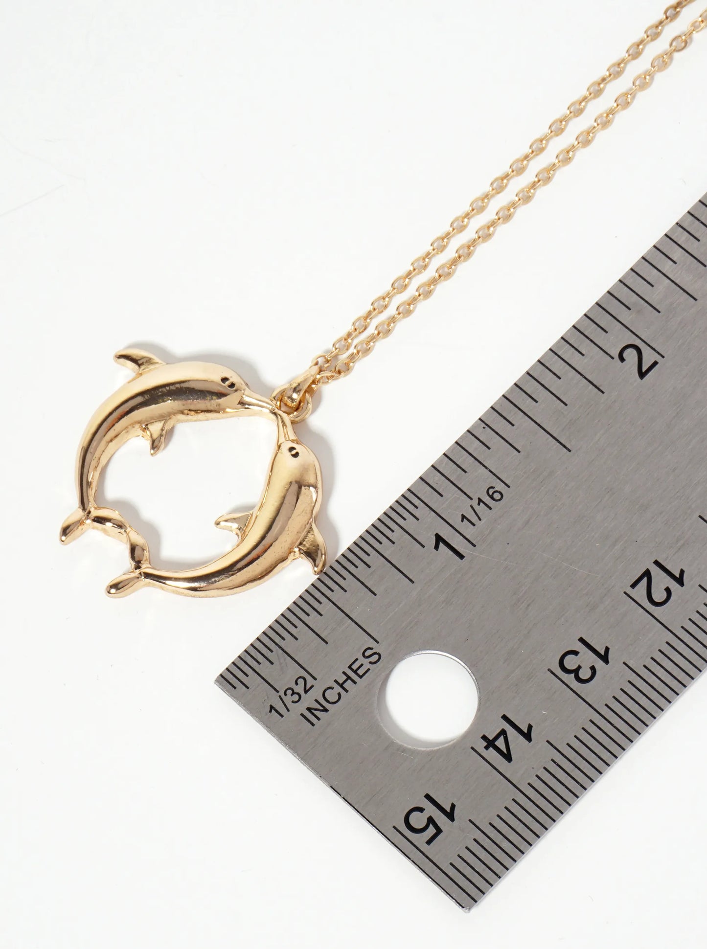 Sea-Life Two Dolphins Kissing Pendant Necklace