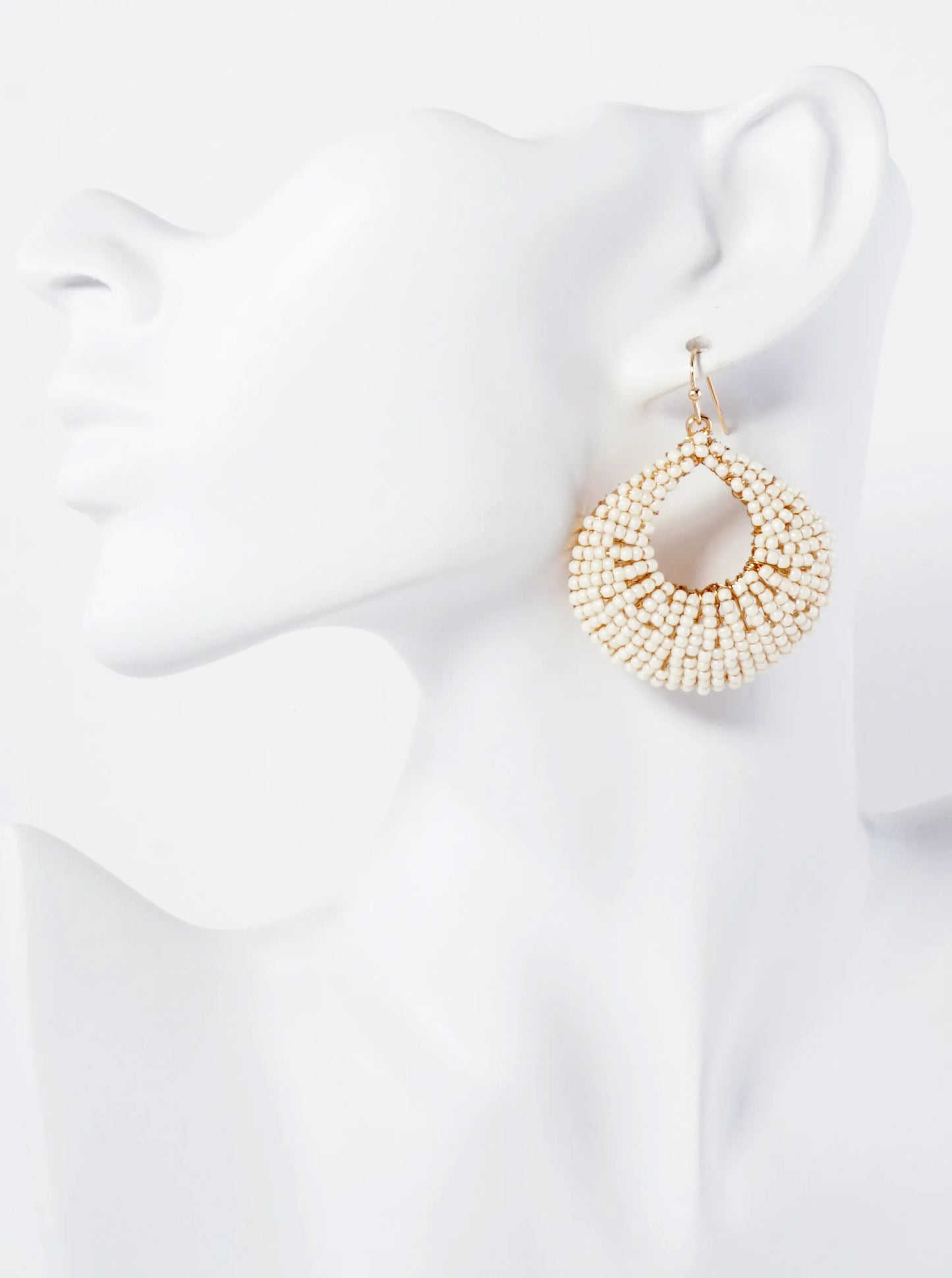 Seashell-Inspired Seed-Bead Embellished Earrings