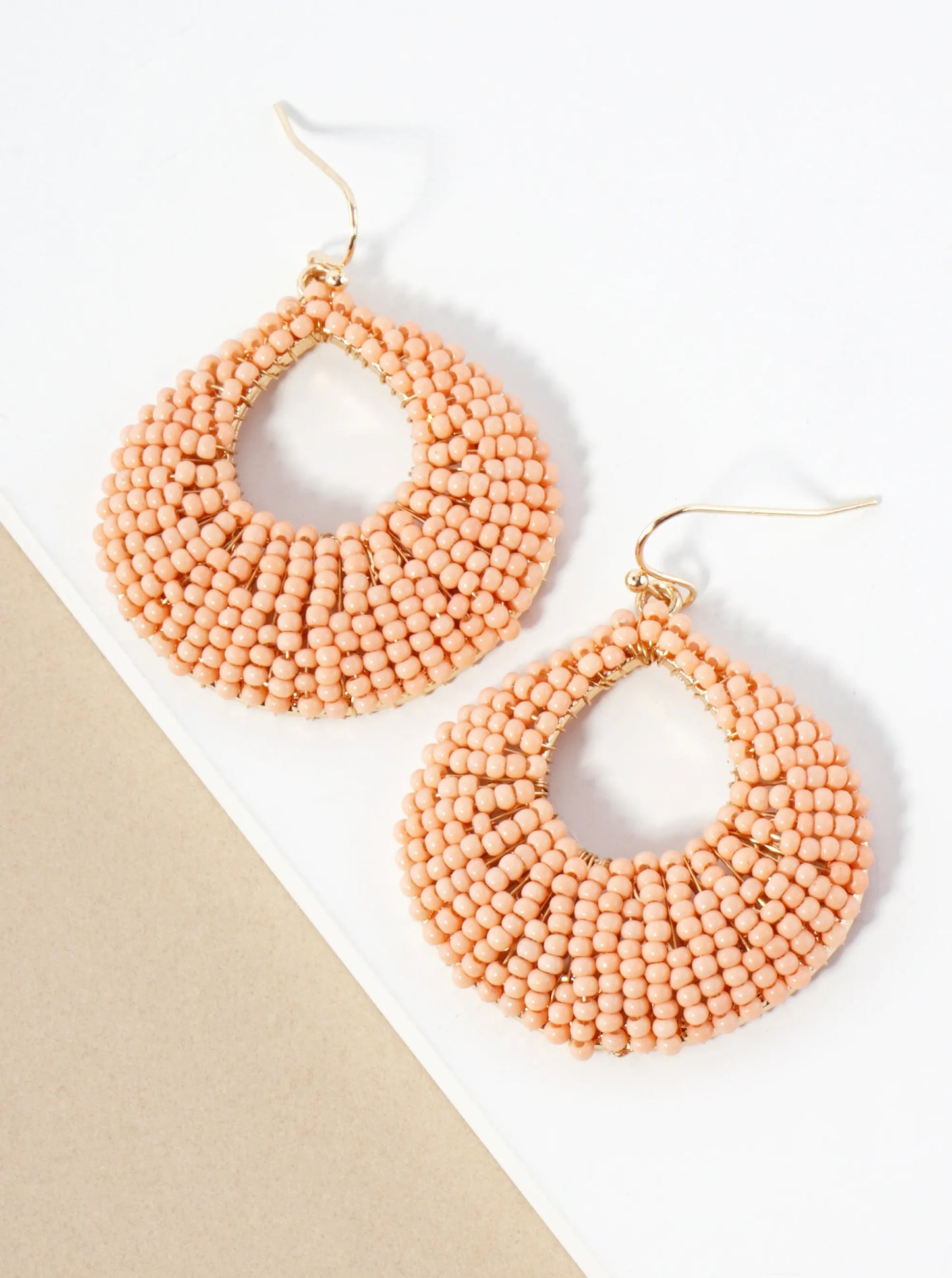 Seashell-Inspired Seed-Bead Embellished Earrings