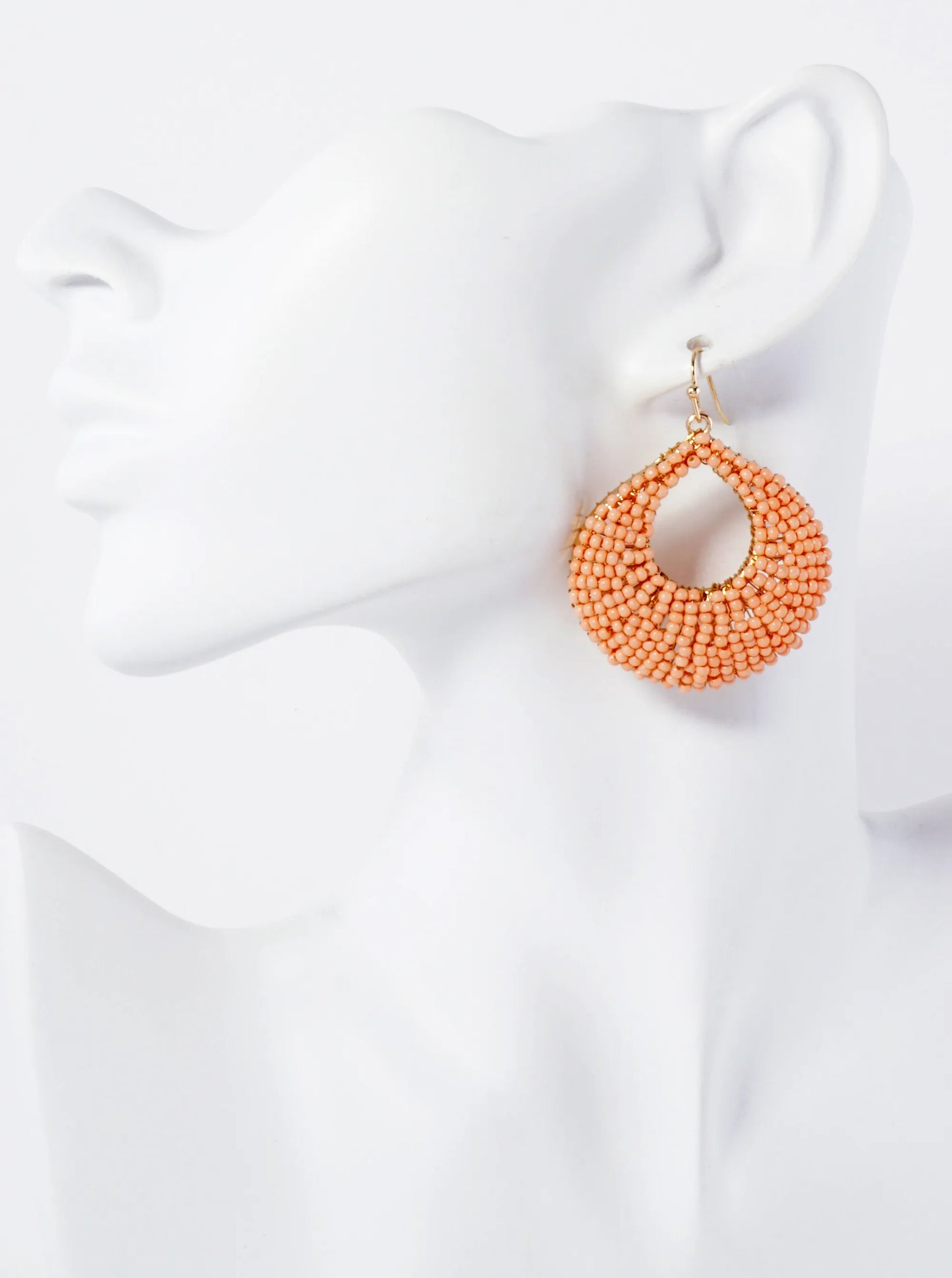 Seashell-Inspired Seed-Bead Embellished Earrings