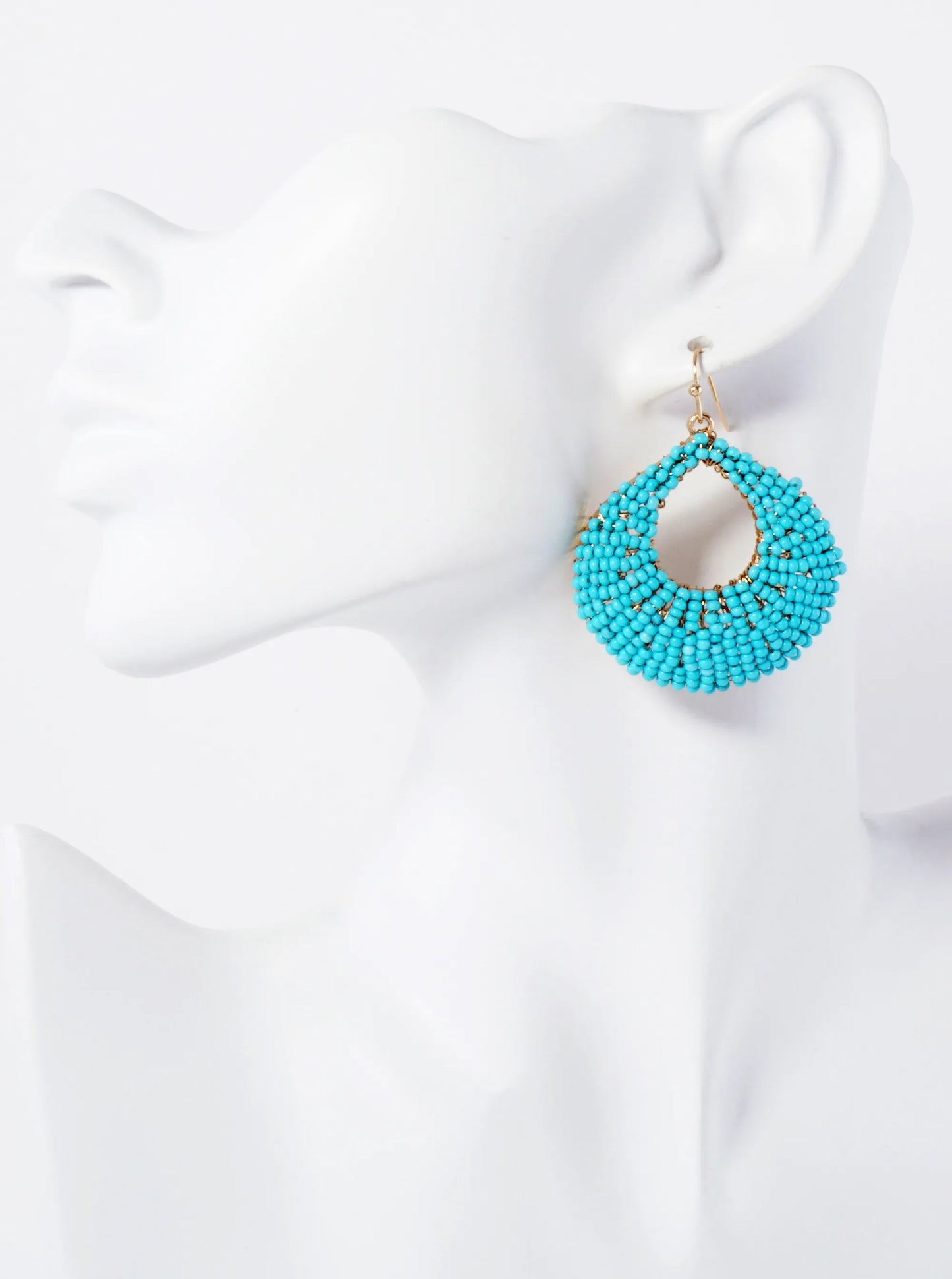 Seashell-Inspired Seed-Bead Embellished Earrings