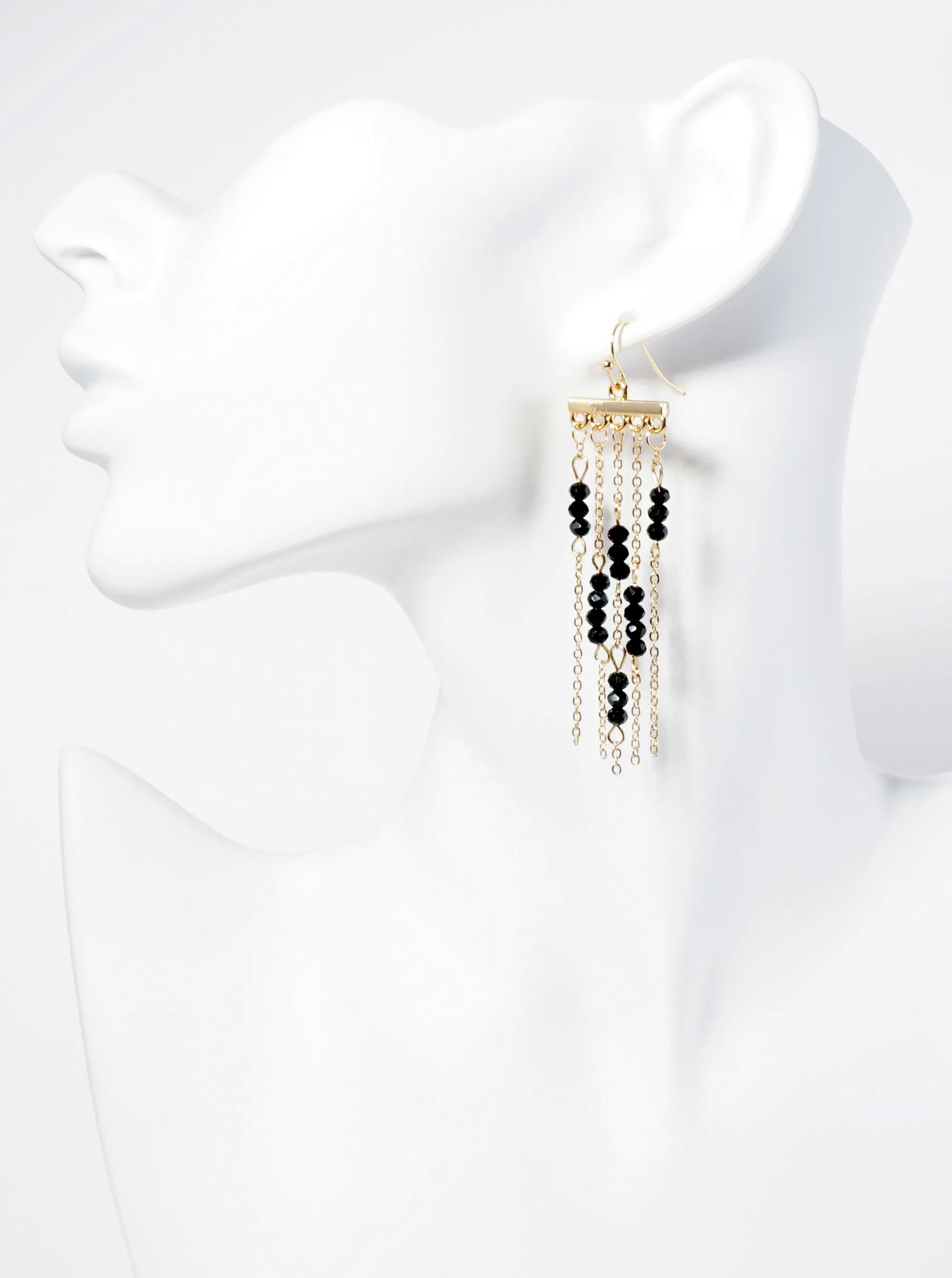 Seed Bead Chain Drop Chandelier Earrings