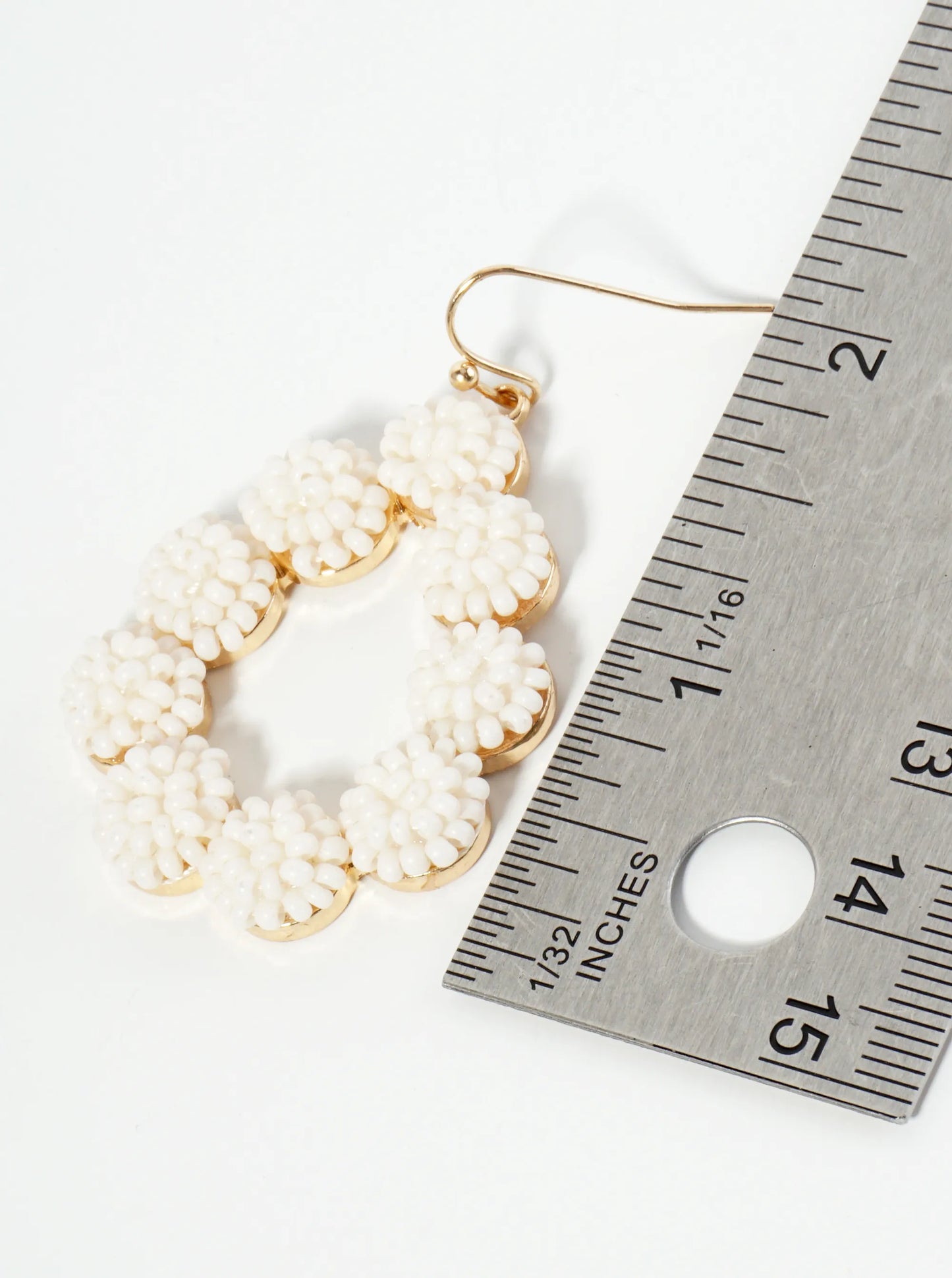 Seed Bead Cluster Teardrop Dangle Earrings