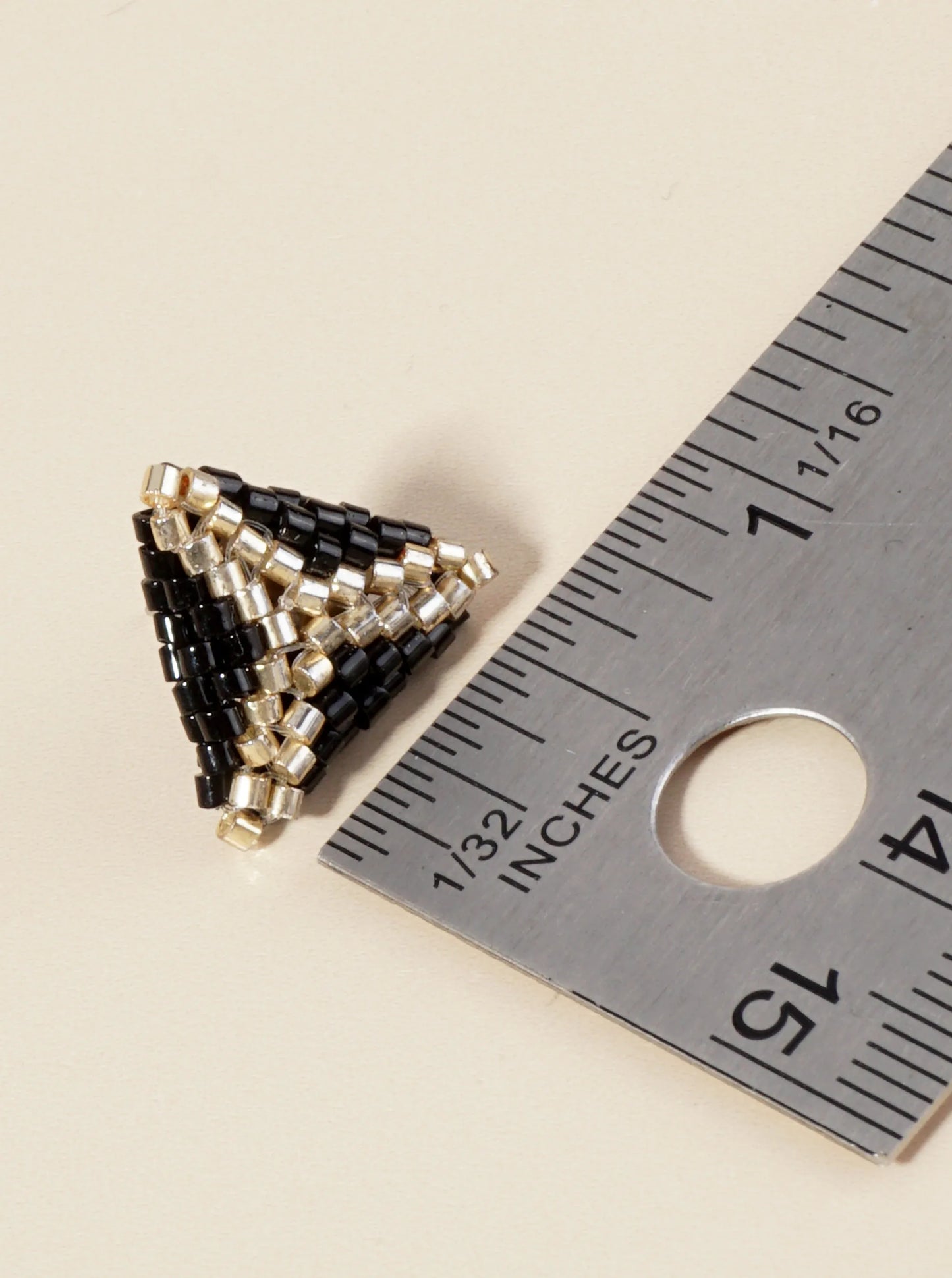 Seed Beaded Triangle Stud Earrings