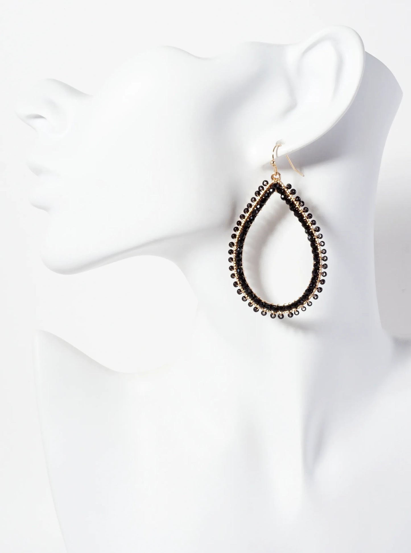 Seed-Beads Wire-Wrapped Teardrop Dangle Earrings