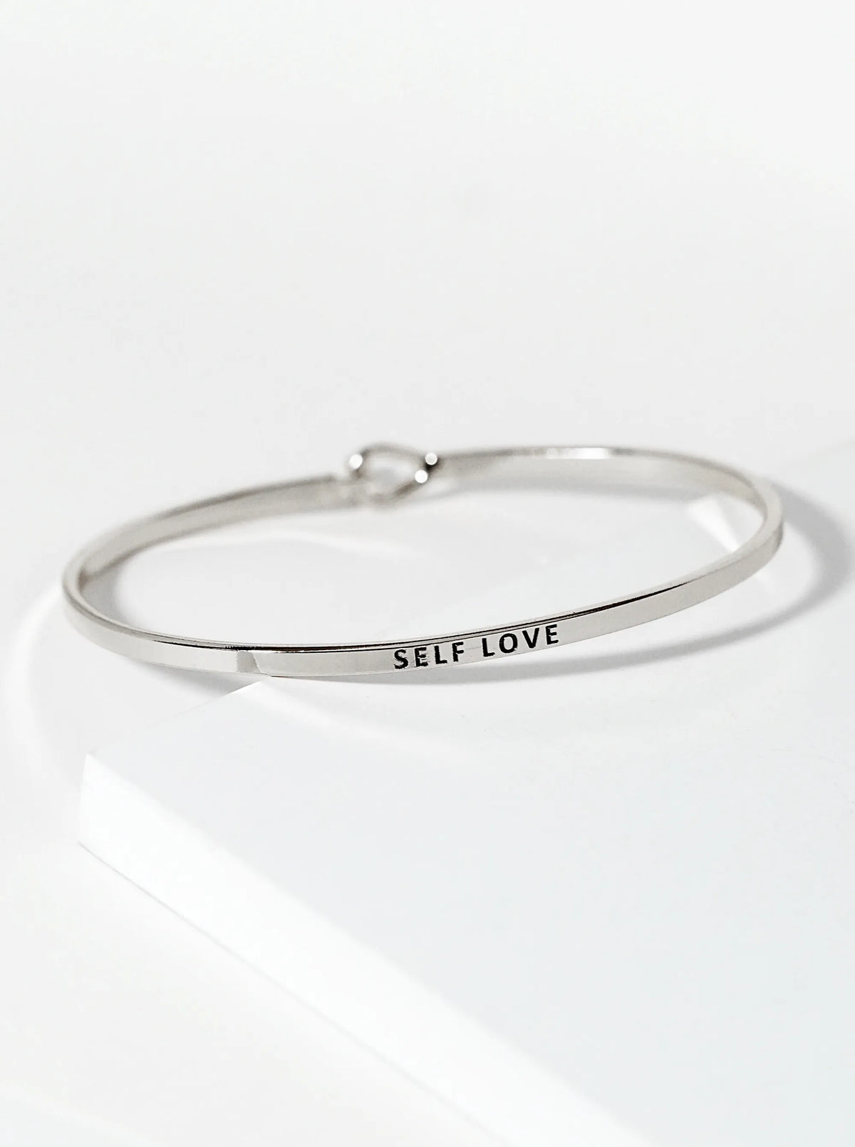 Self Love Engraved Inspirational Bangle Bracelet