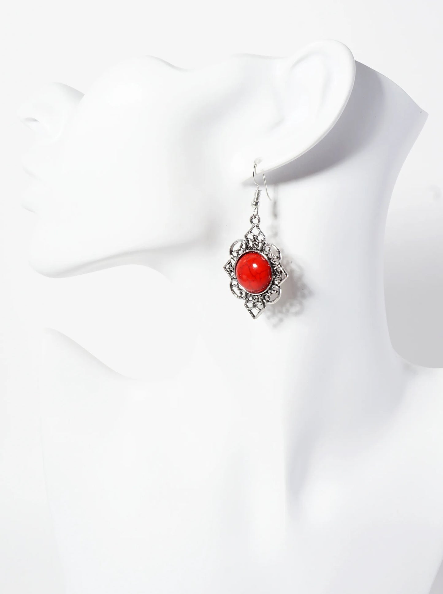 Semi-Precious Natural-Stone Artistic Dangle Earrings