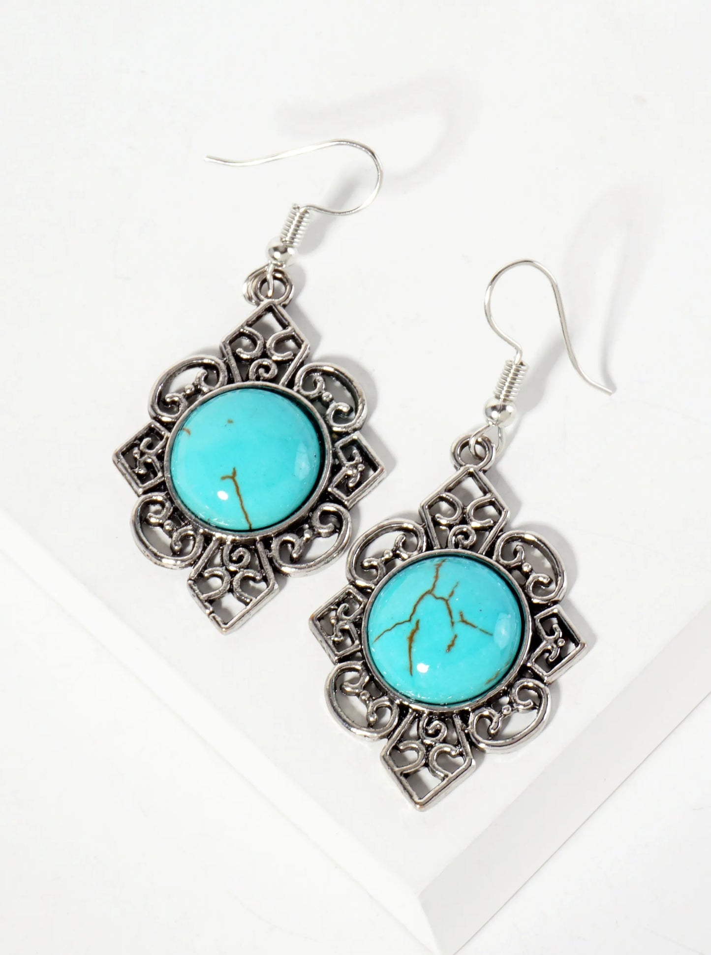 Semi-Precious Natural-Stone Artistic Dangle Earrings