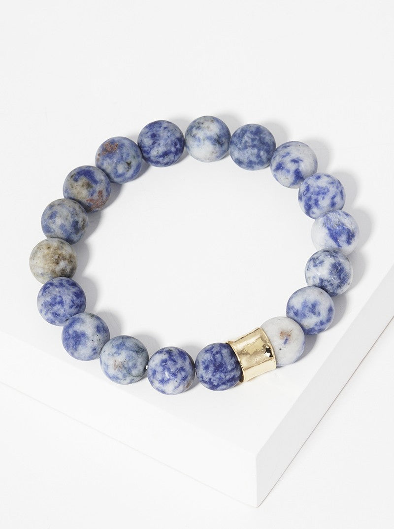 Semi-Precious Natural Stone Bead Stretch Bracelet