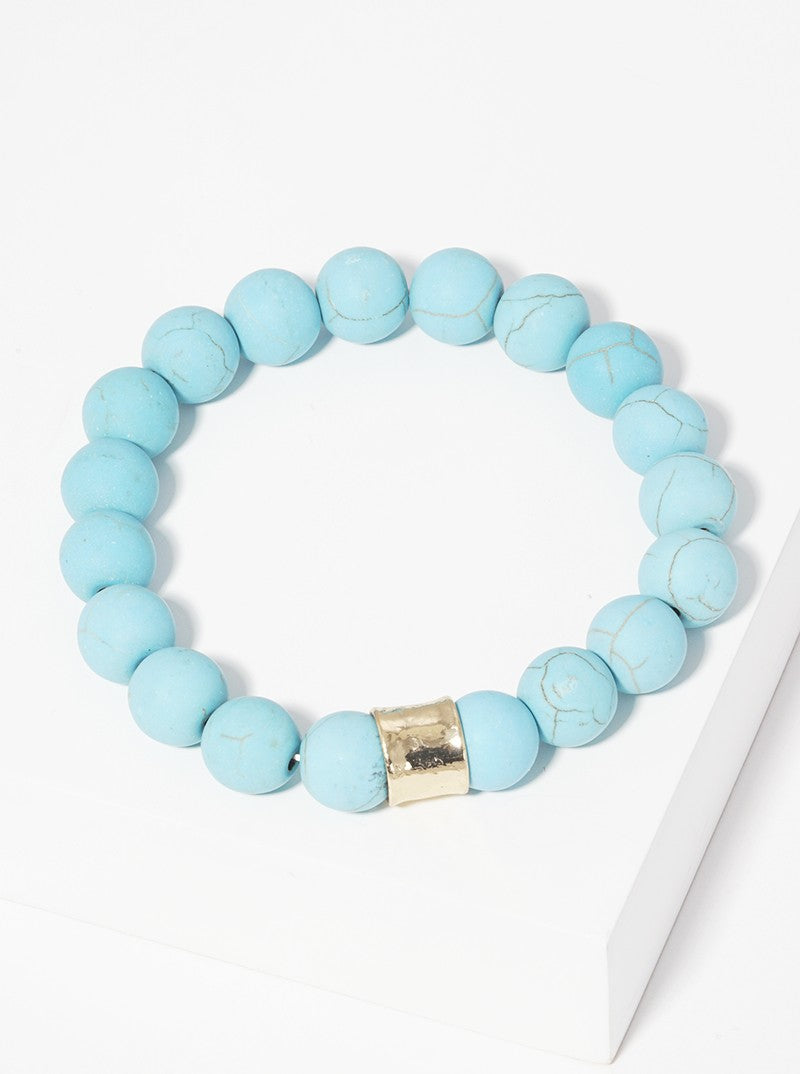 Semi-Precious Natural Stone Bead Stretch Bracelet