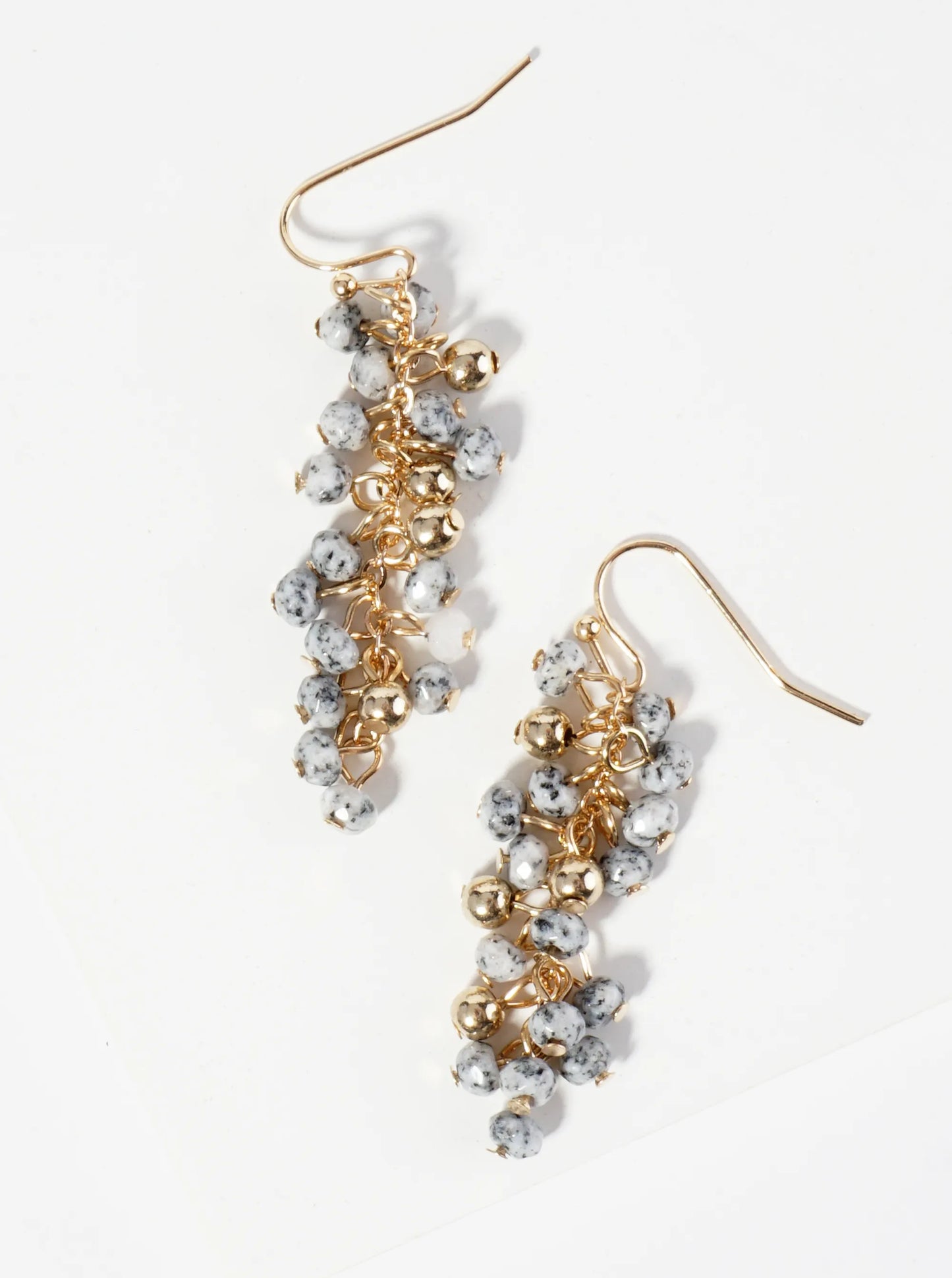 Semi-Precious Natural Stone Cluster Dangle Earrings