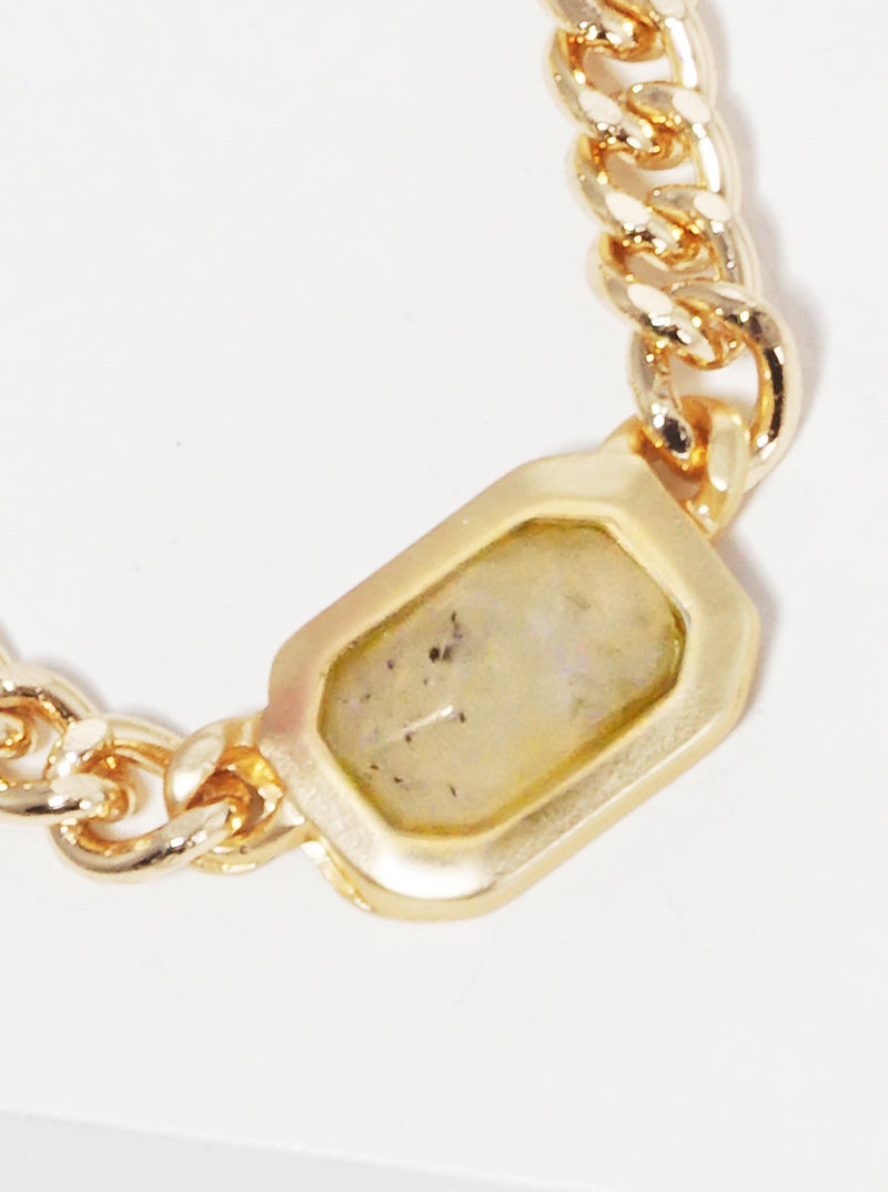 Semi Precious Natural Stone Pendant Necklace Earrings Set