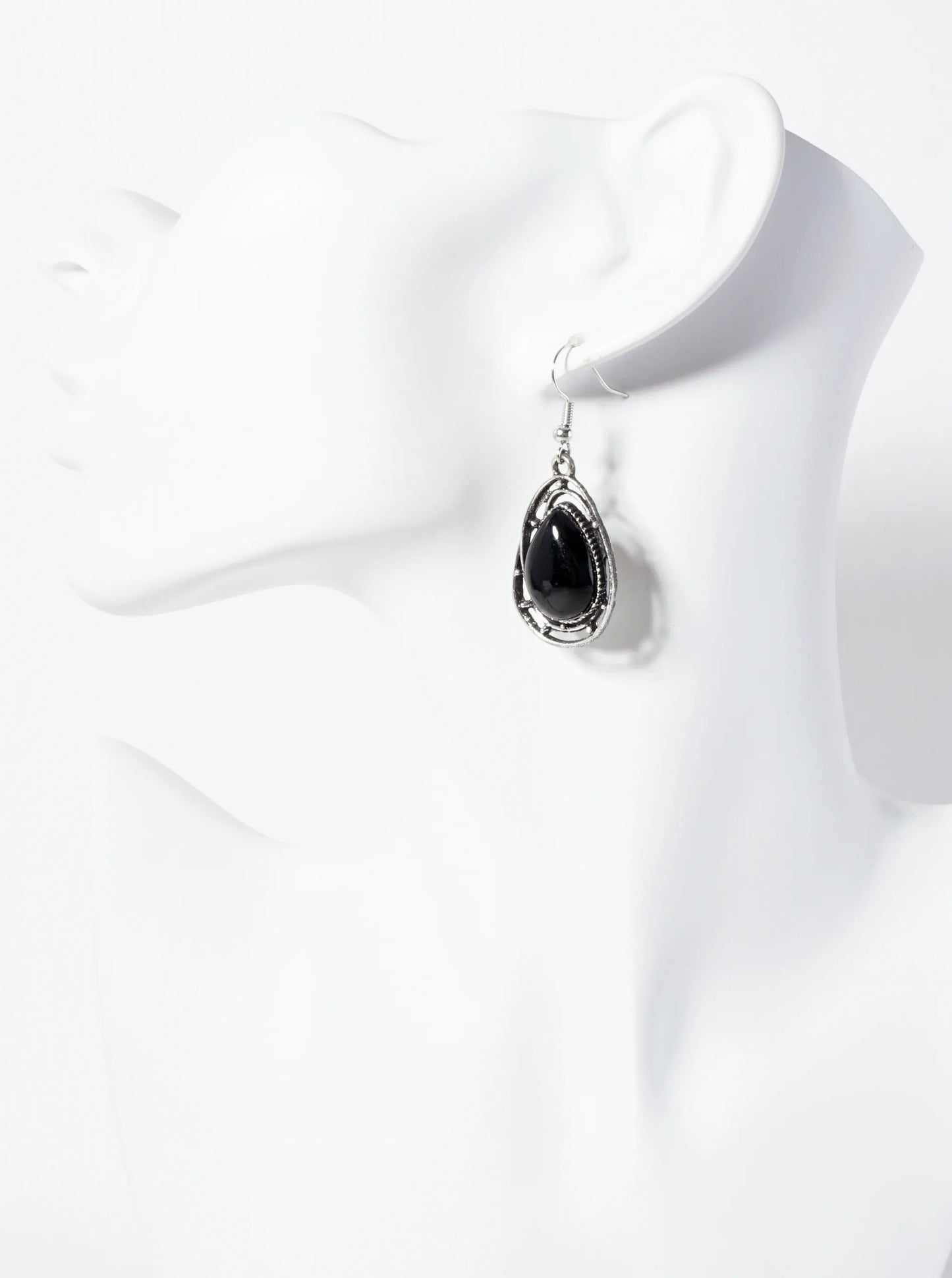 Semi-Precious Natural-Stone Teardrop Dangle Earrings