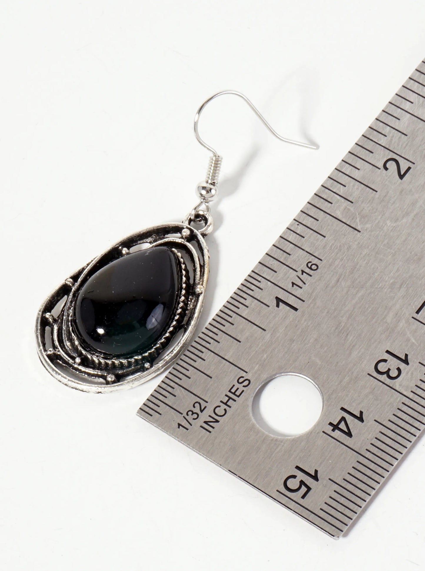 Semi-Precious Natural-Stone Teardrop Dangle Earrings