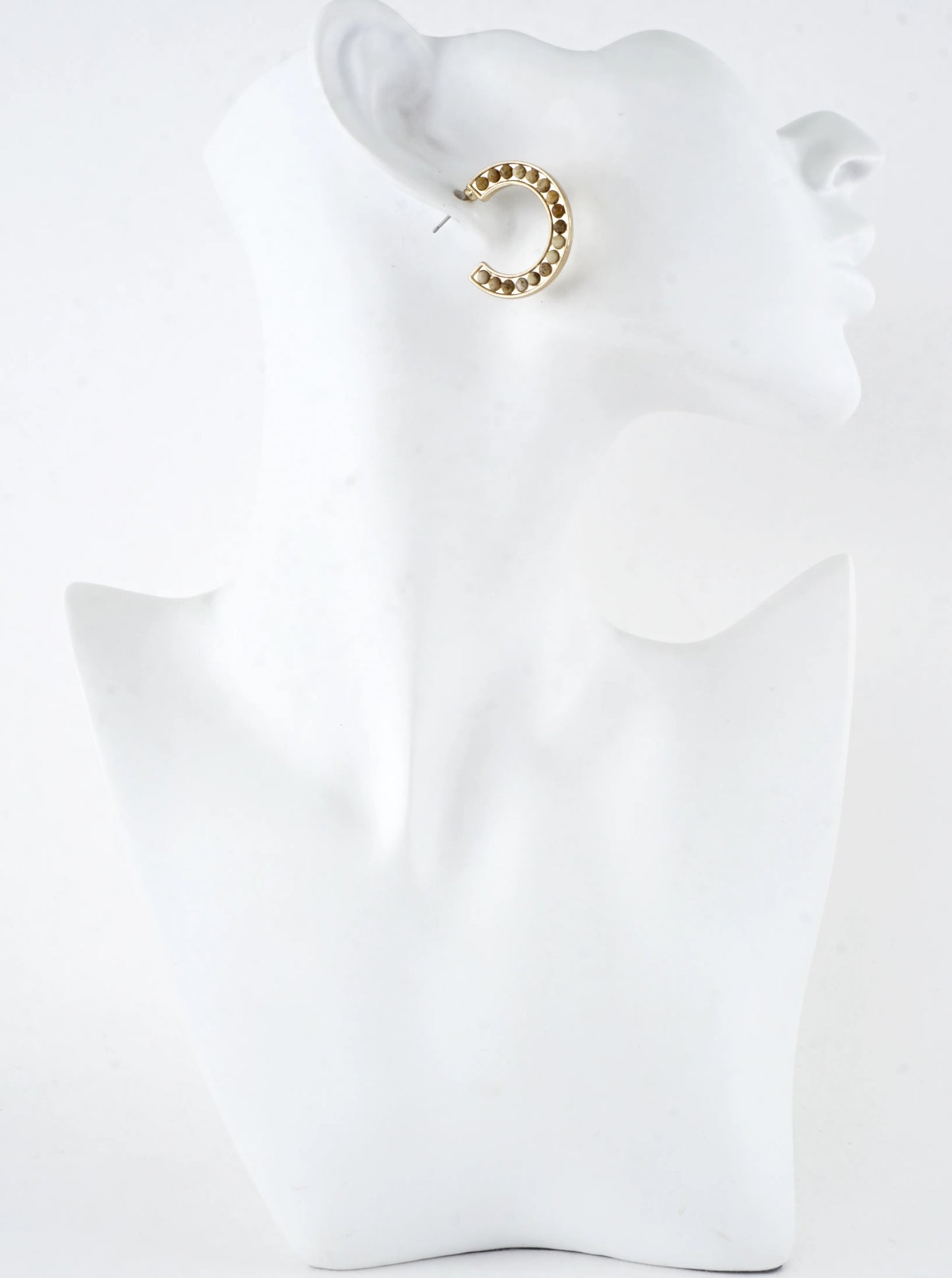 Semiprecious Embedded Hoop Earrings
