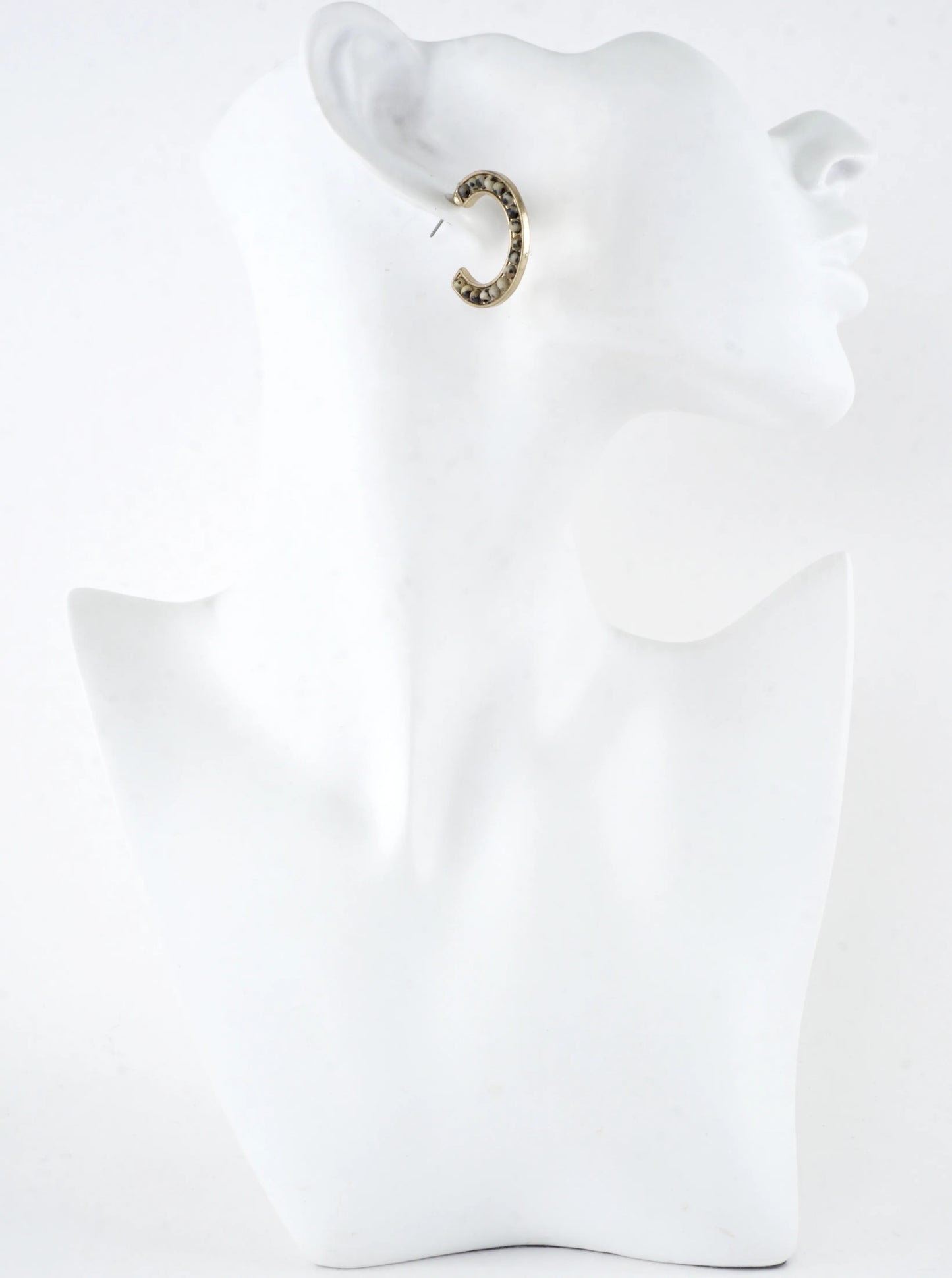 Semiprecious Embedded Hoop Earrings
