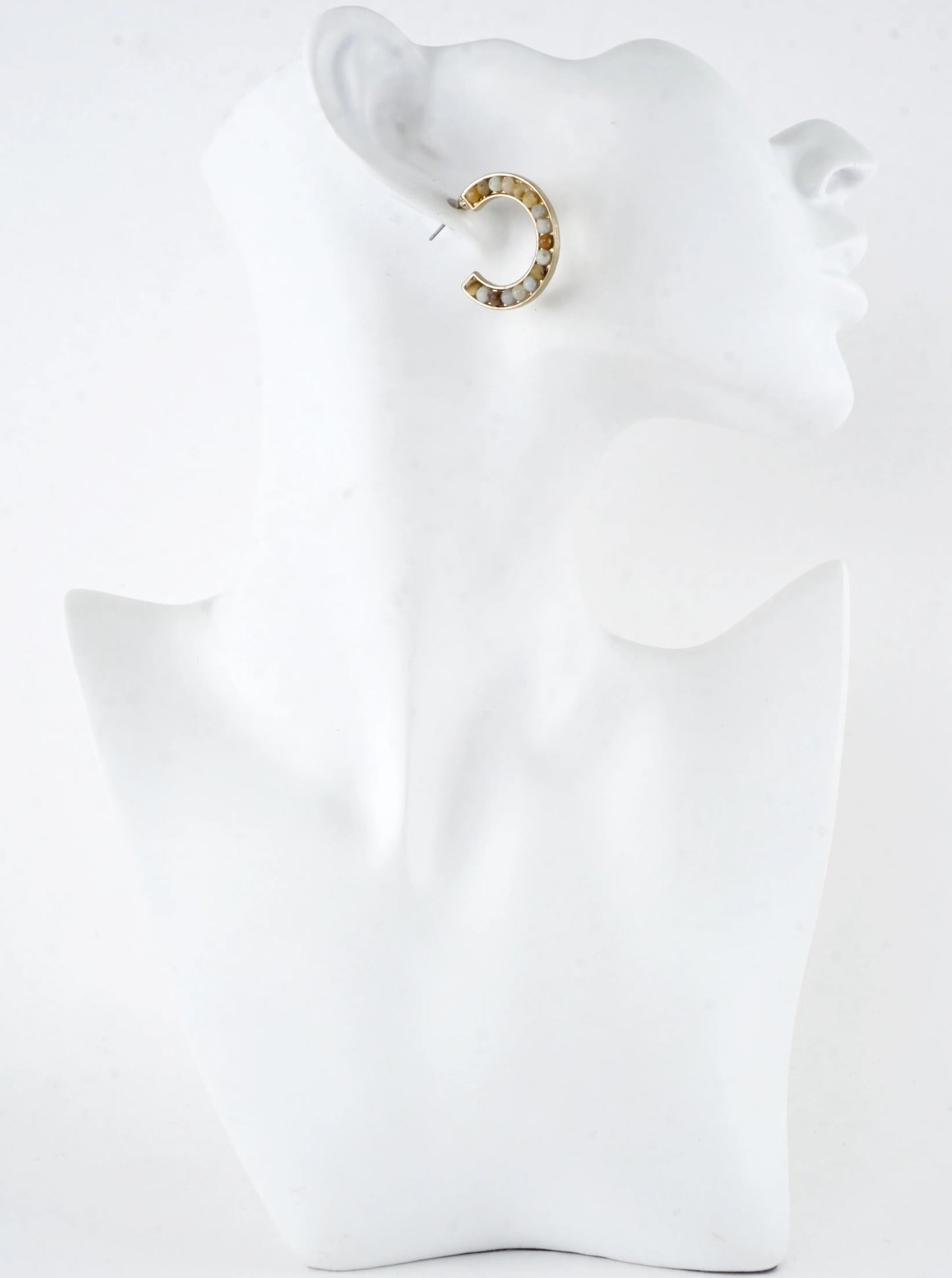 Semiprecious Embedded Hoop Earrings