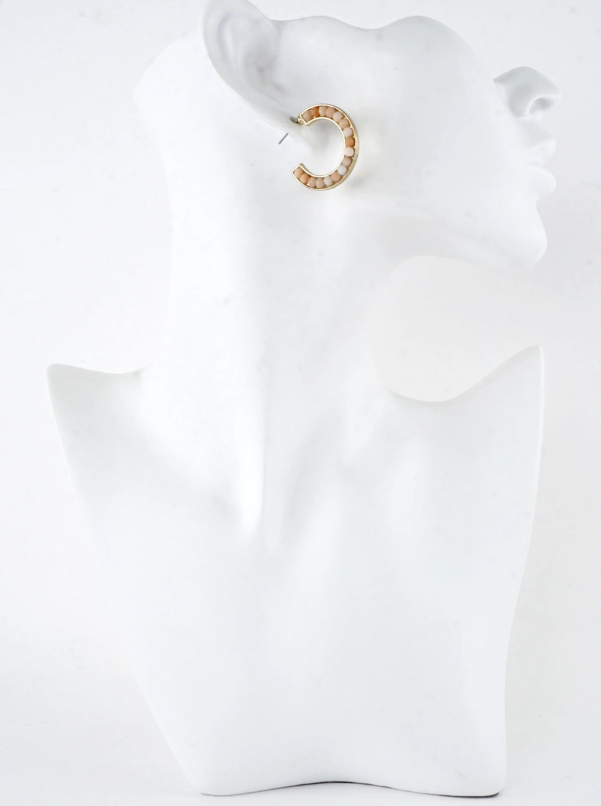 Semiprecious Embedded Hoop Earrings