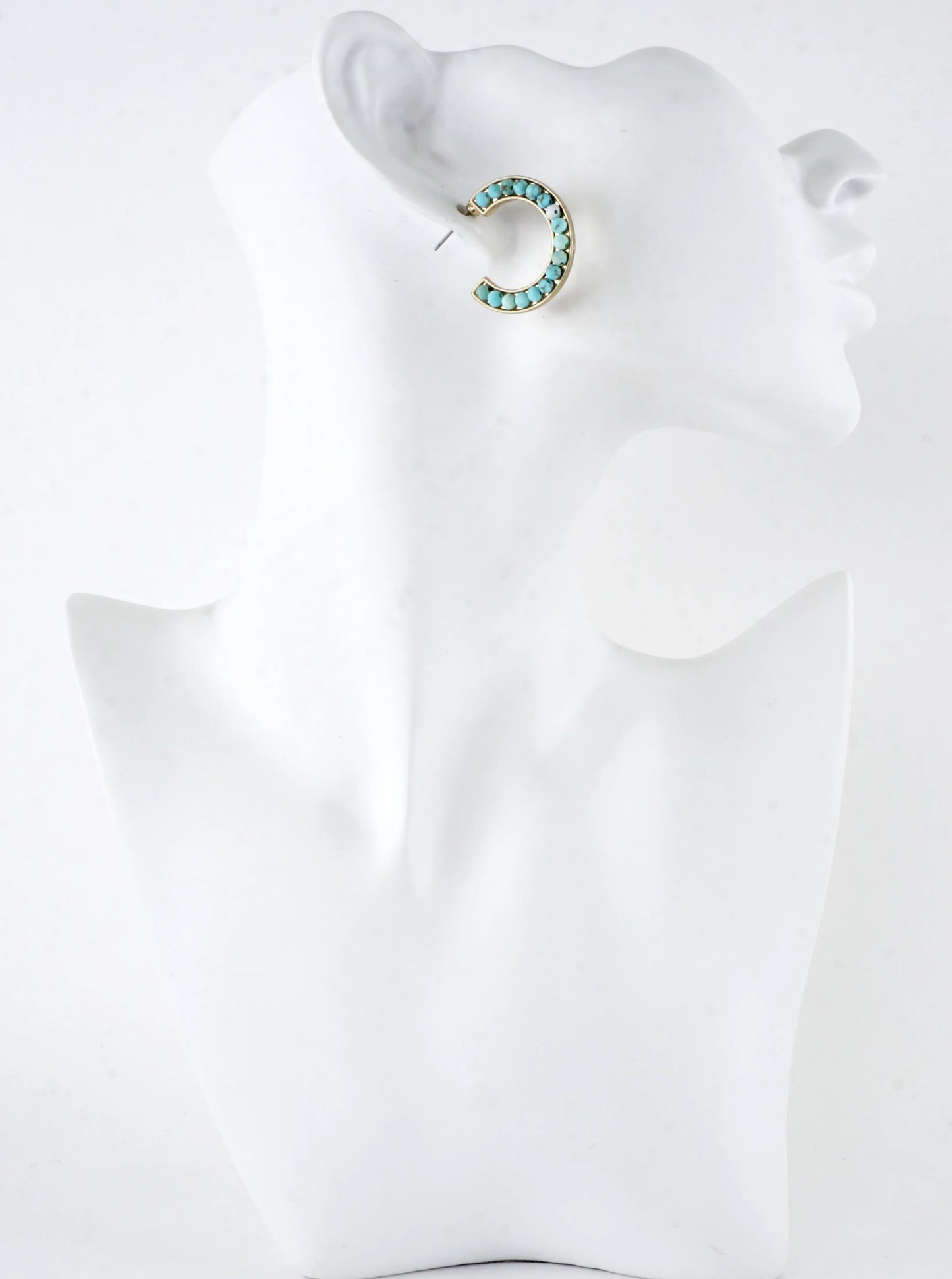 Semiprecious Embedded Hoop Earrings