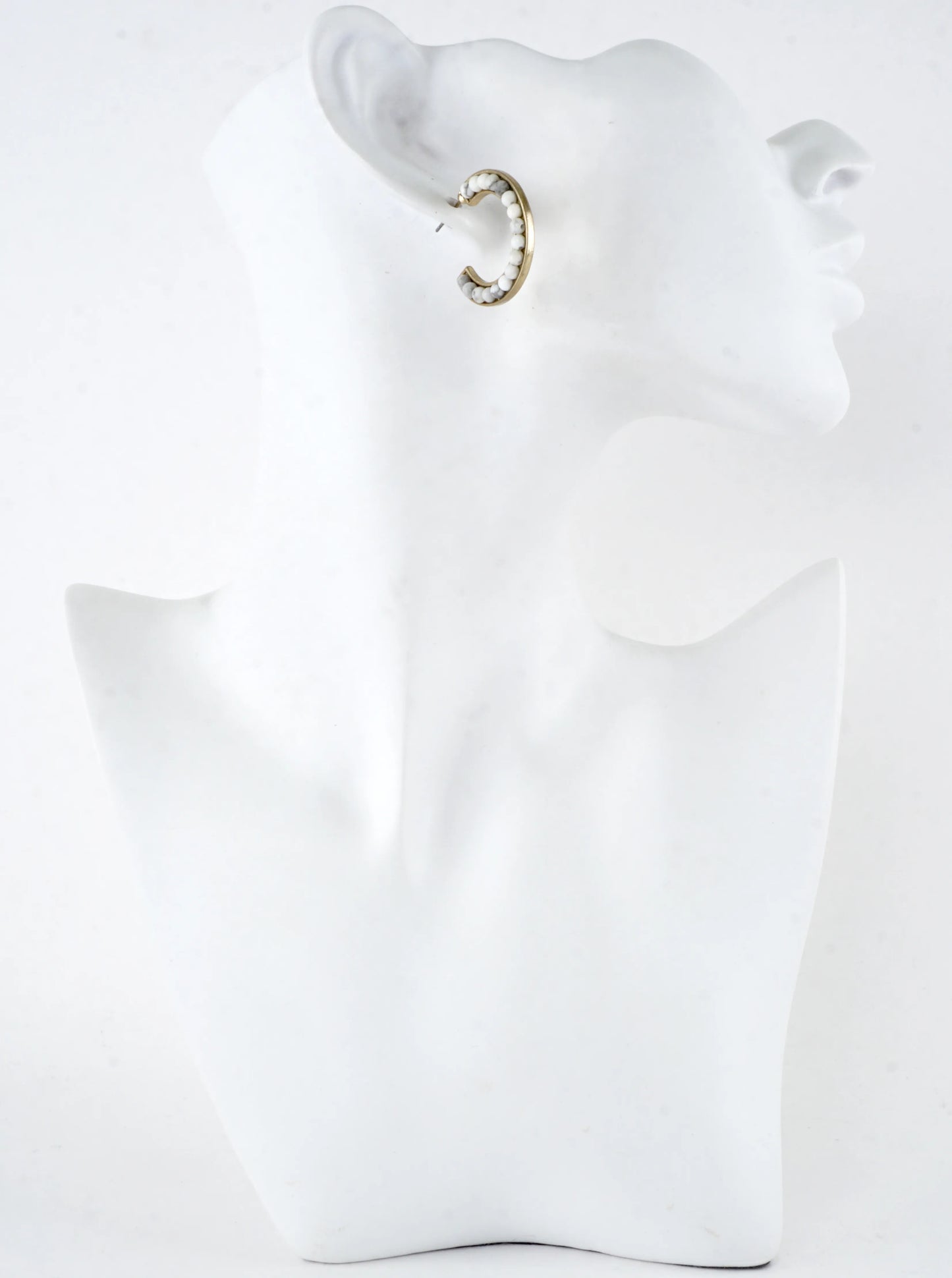 Semiprecious Embedded Hoop Earrings