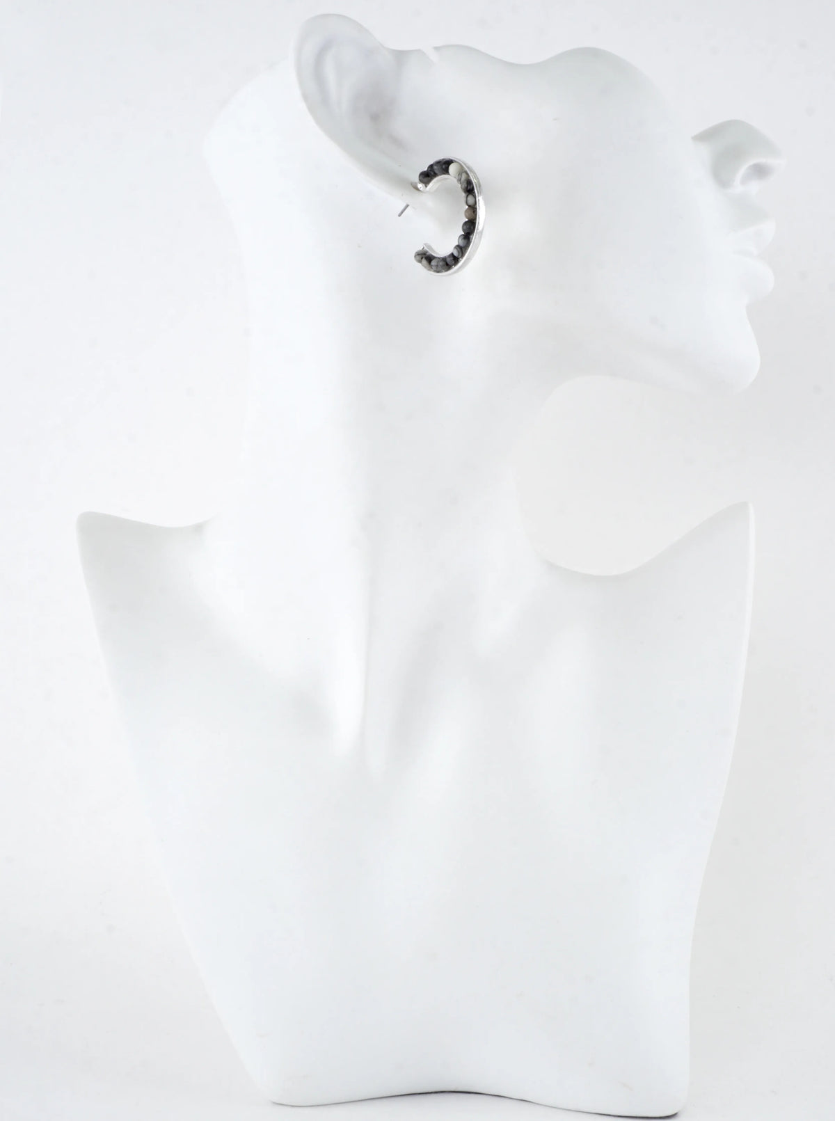 Semiprecious Embedded Hoop Earrings