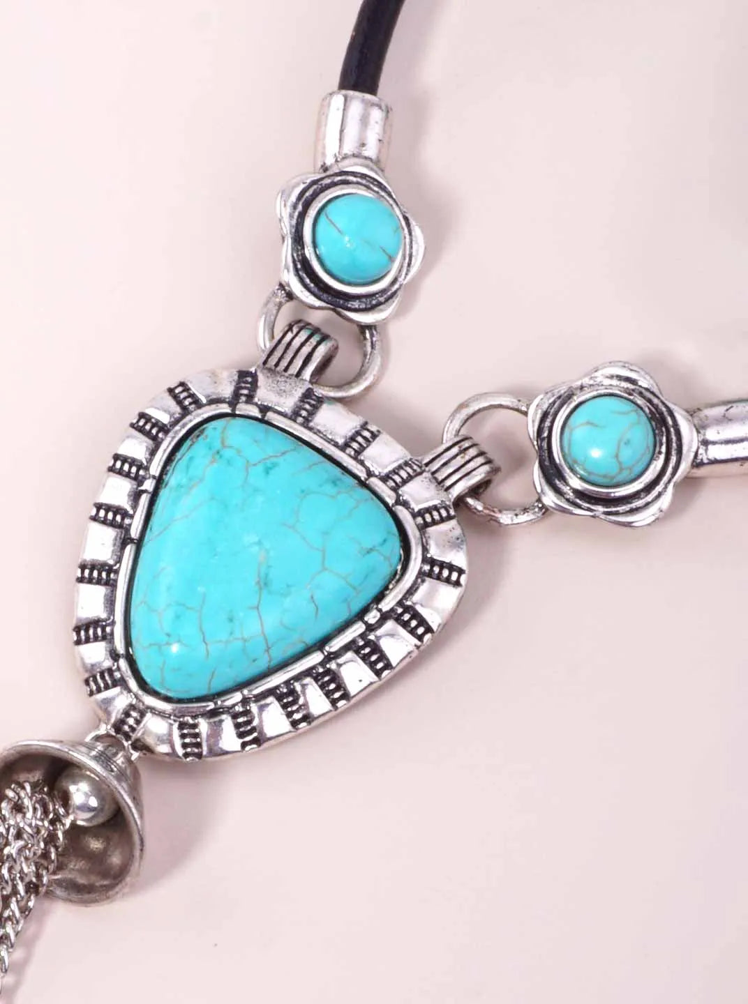 Semiprecious Stone Tassel Statement Necklace Set