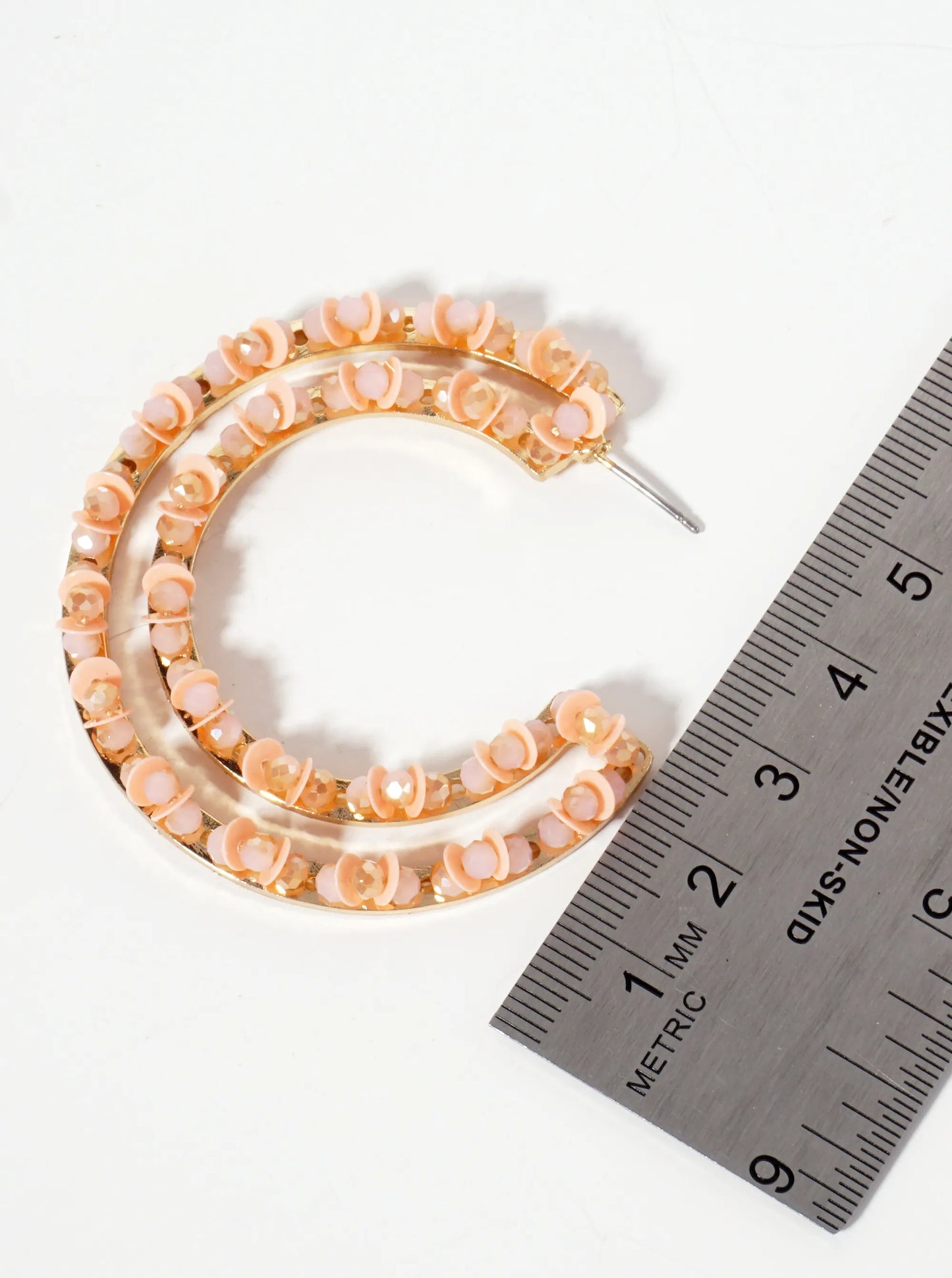 Sequin And Glass-Beaded 50mm Statement Open Hoop Earrings