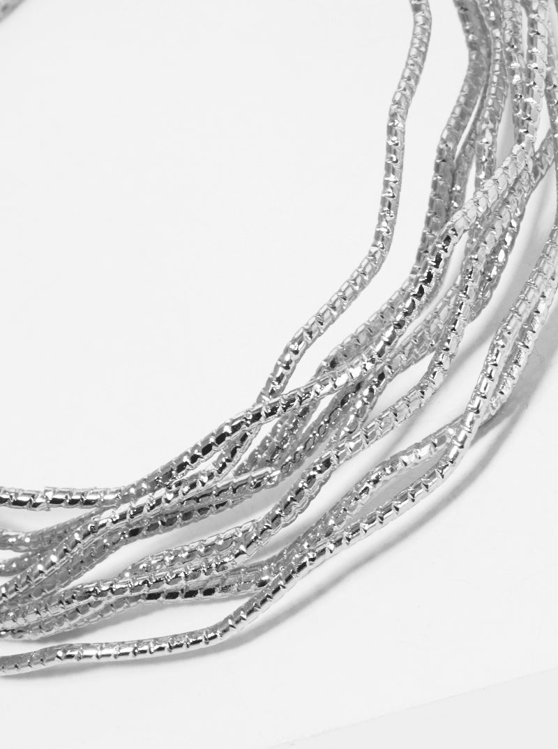 Set Of 10 Textured Metal Zigzag Bangle Bracelet