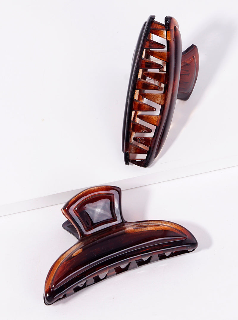 Set Of 2 Acetate Hair Claw Clips
