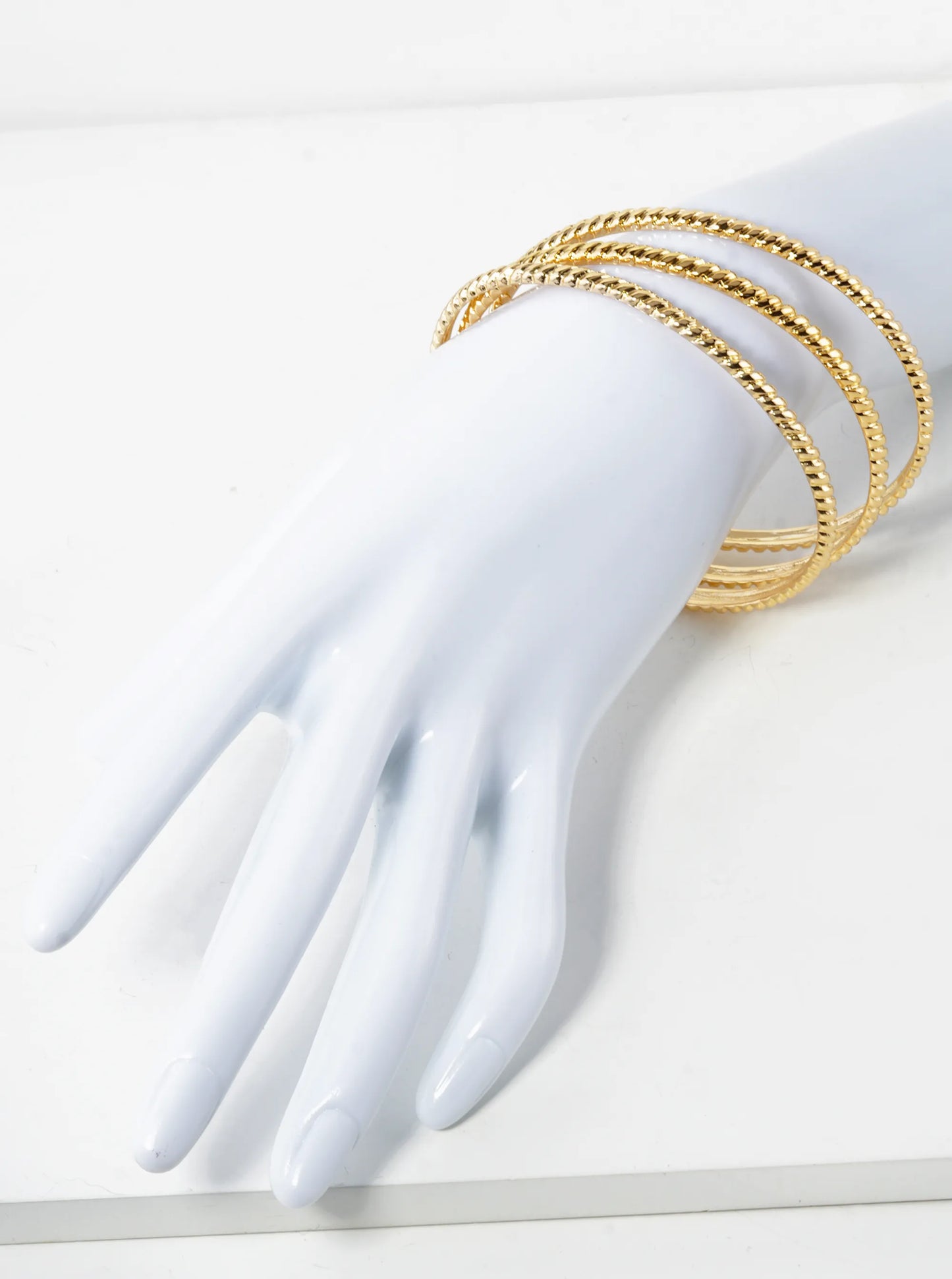 Set Of 3 Textured Bangle Bracelet