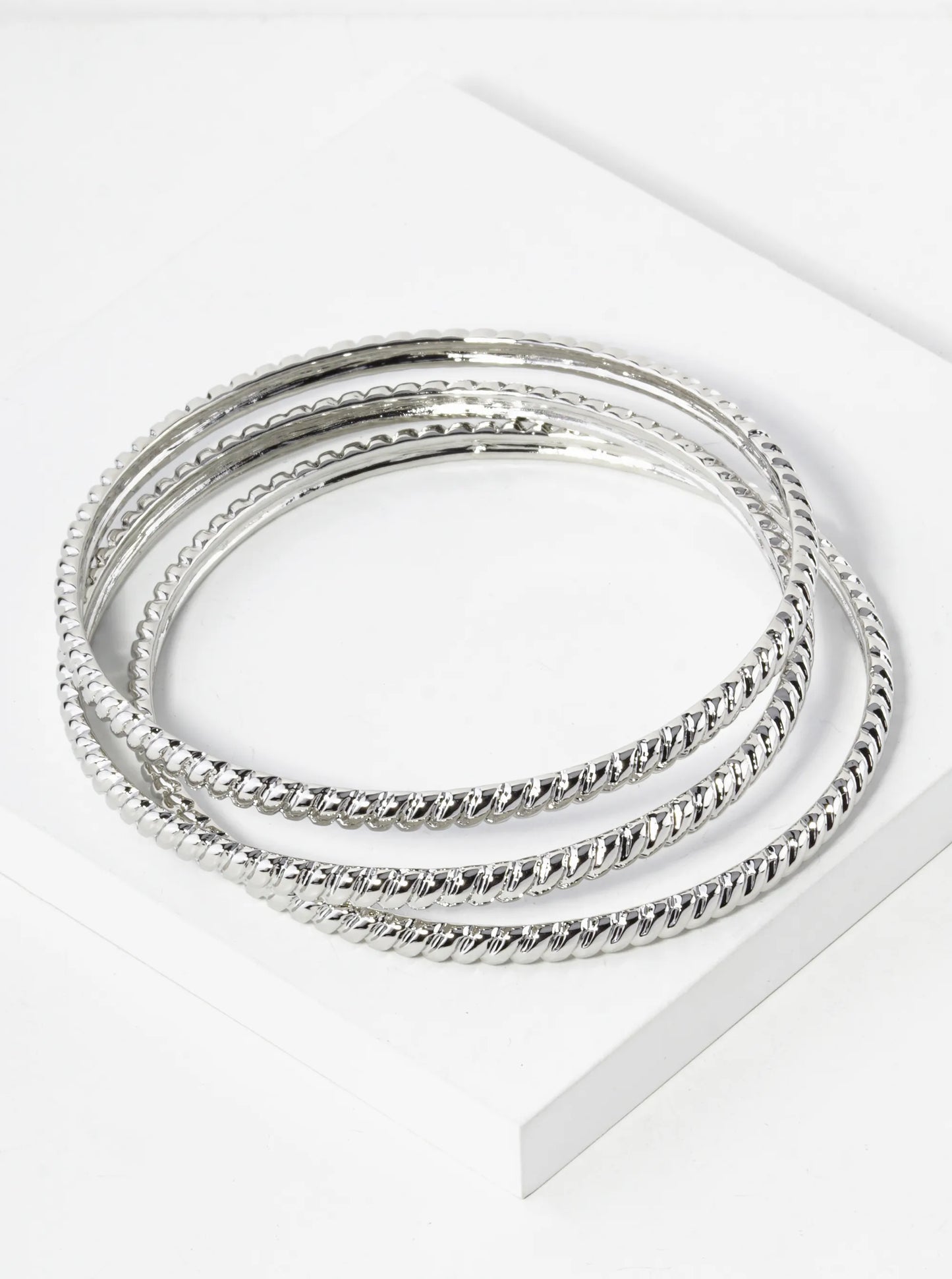 Set Of 3 Textured Bangle Bracelet