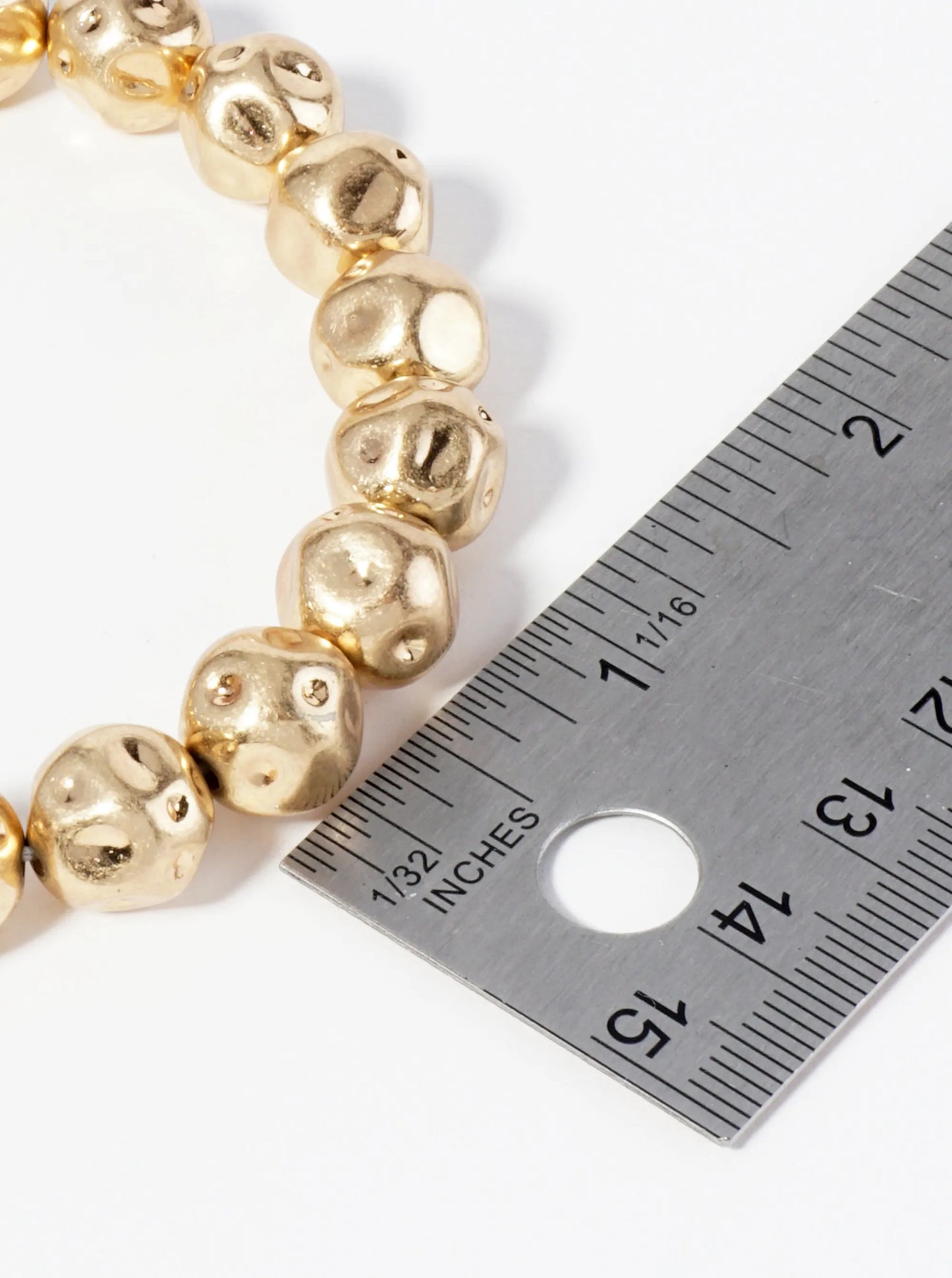 Set Of 3 Textured Metallic Beaded Stackable Stretch Bracelet