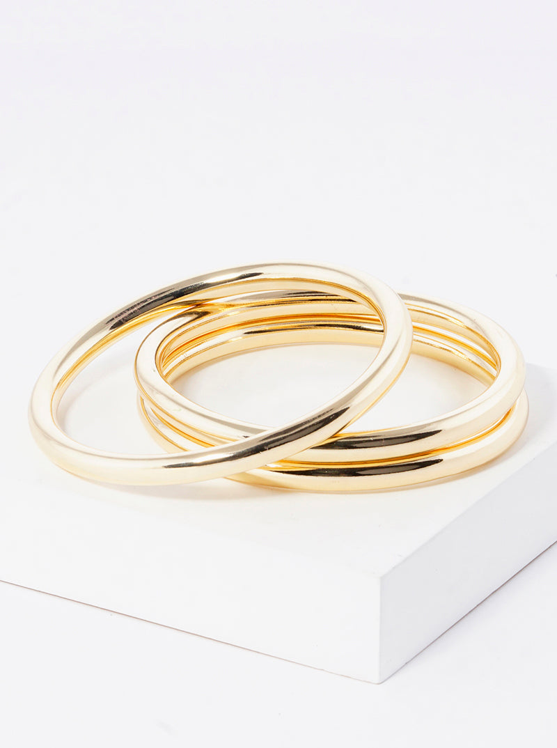 Set Of 3 Bold Hollow Metal Bangle Bracelet