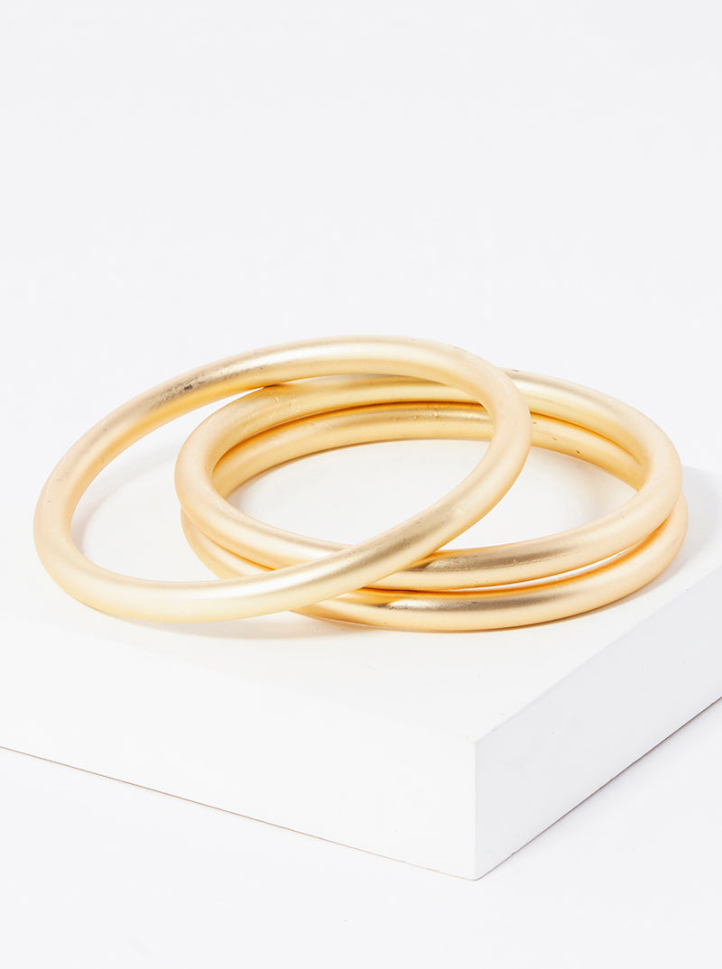 Set Of 3 Bold Hollow Metal Bangle Bracelet