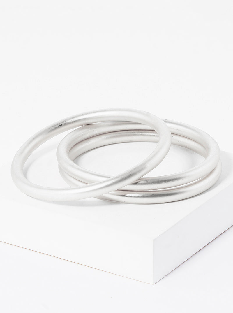 Set Of 3 Bold Hollow Metal Bangle Bracelet