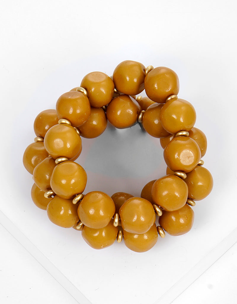 Set Of 3 Chunky Acrylic Bead Stretch Stackable Bracelet