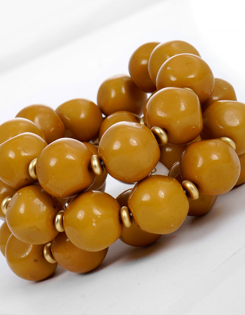 Set Of 3 Chunky Acrylic Bead Stretch Stackable Bracelet