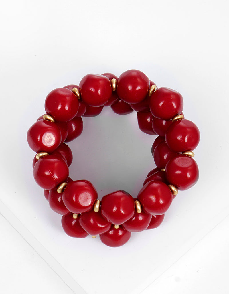 Set Of 3 Chunky Acrylic Bead Stretch Stackable Bracelet