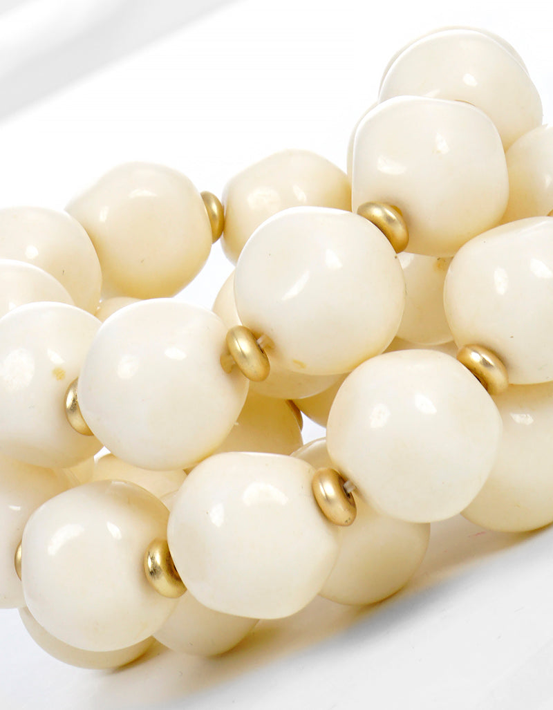 Set Of 3 Chunky Acrylic Bead Stretch Stackable Bracelet