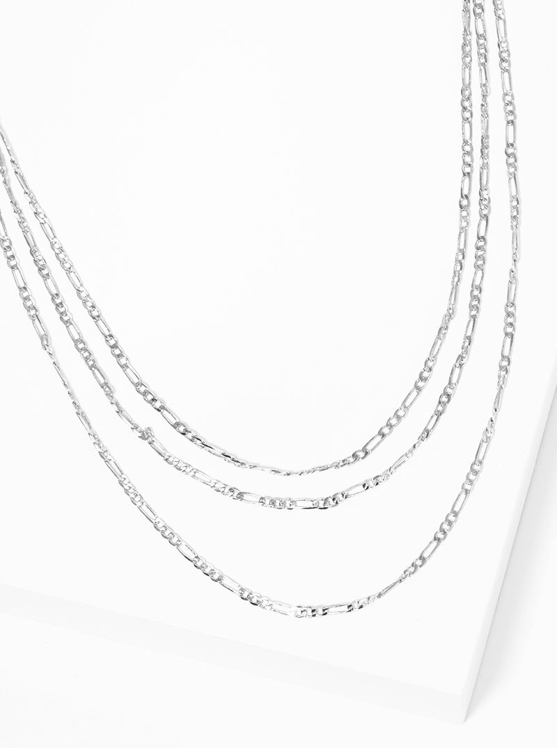 Set Of 3 Delicate Metal Chain Necklace