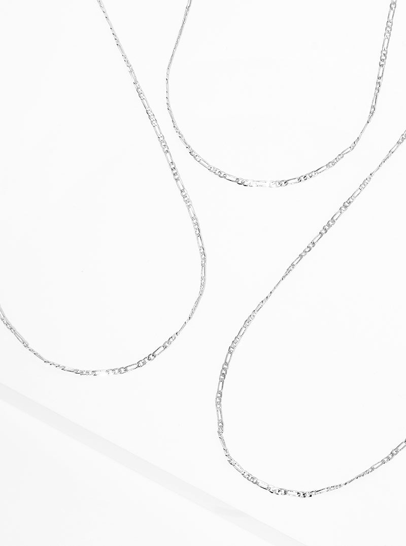 Set Of 3 Delicate Metal Chain Necklace