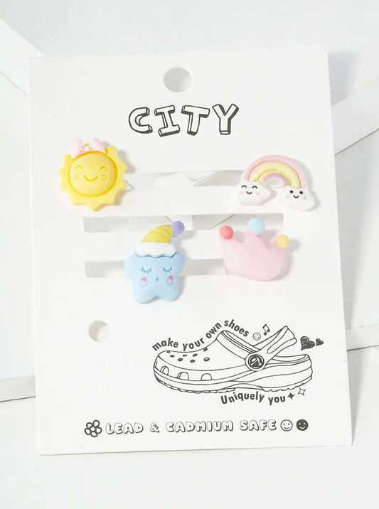 Set Of 4 Jibbitz Shoe Charms