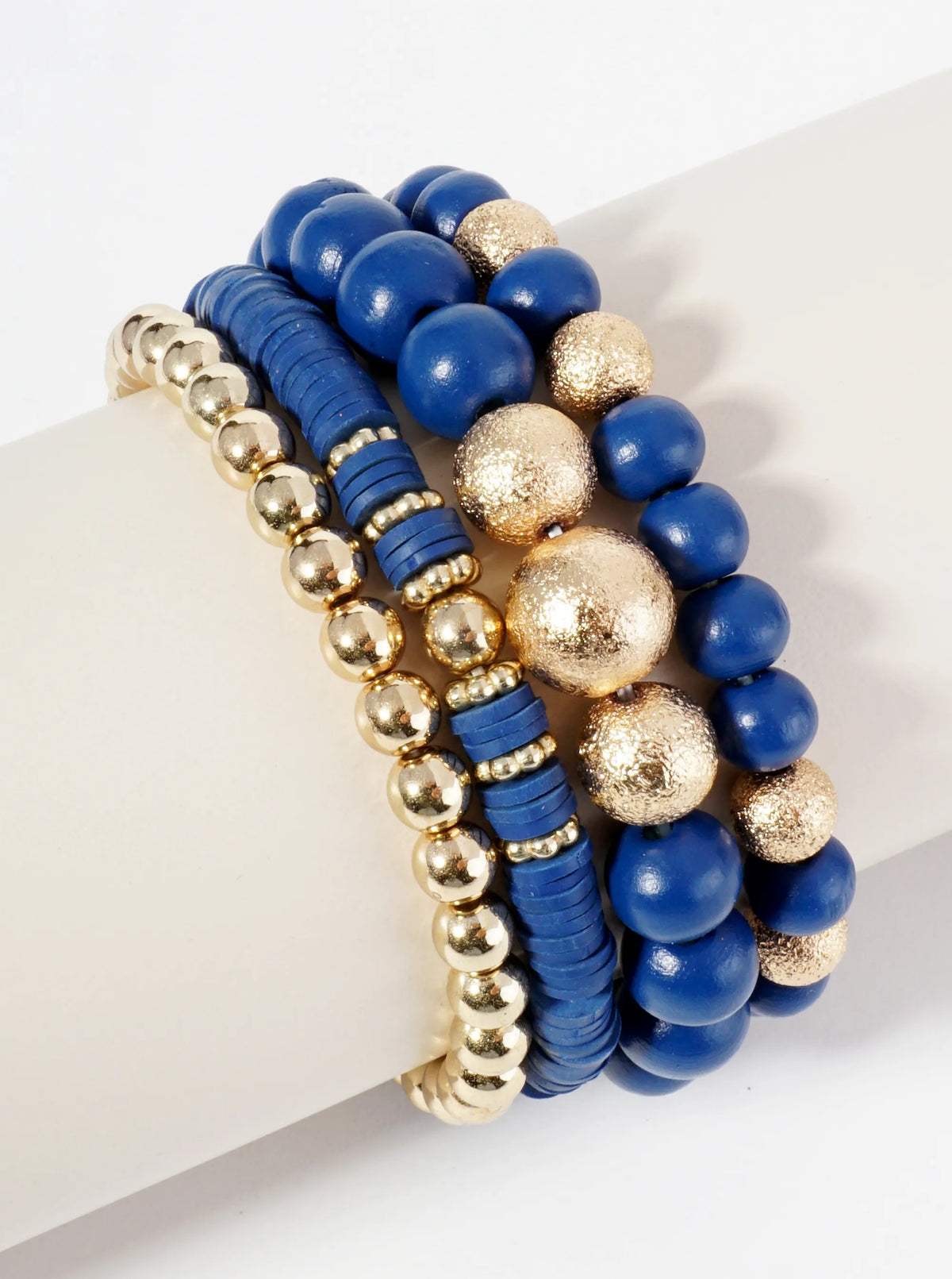 Set Of 4 Multi Beaded Stackable Stretch Bracelet