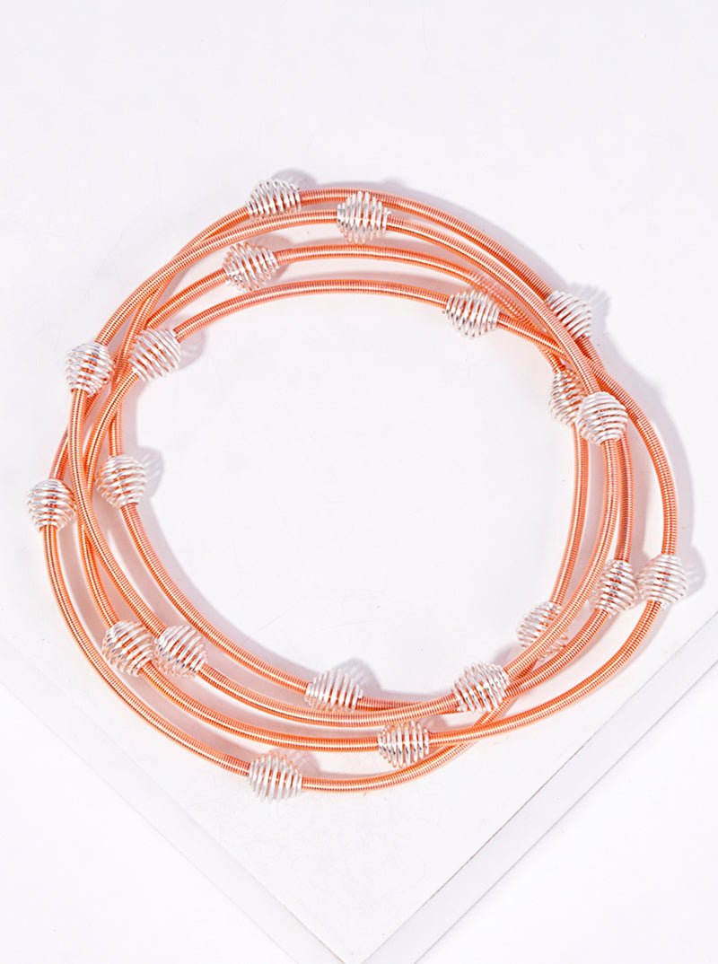 Set Of 4 Spring Wire Stretch Stackable Bracelet