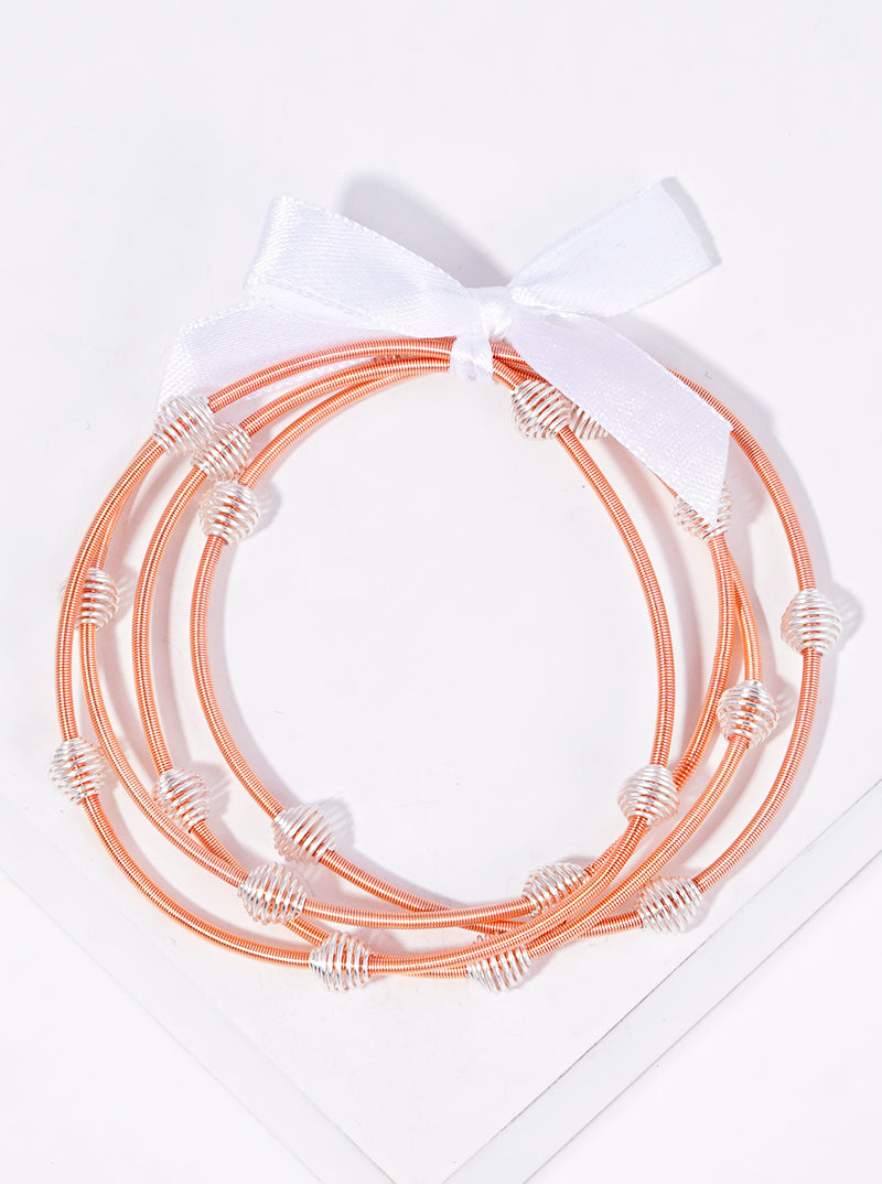 Set Of 4 Spring Wire Stretch Stackable Bracelet