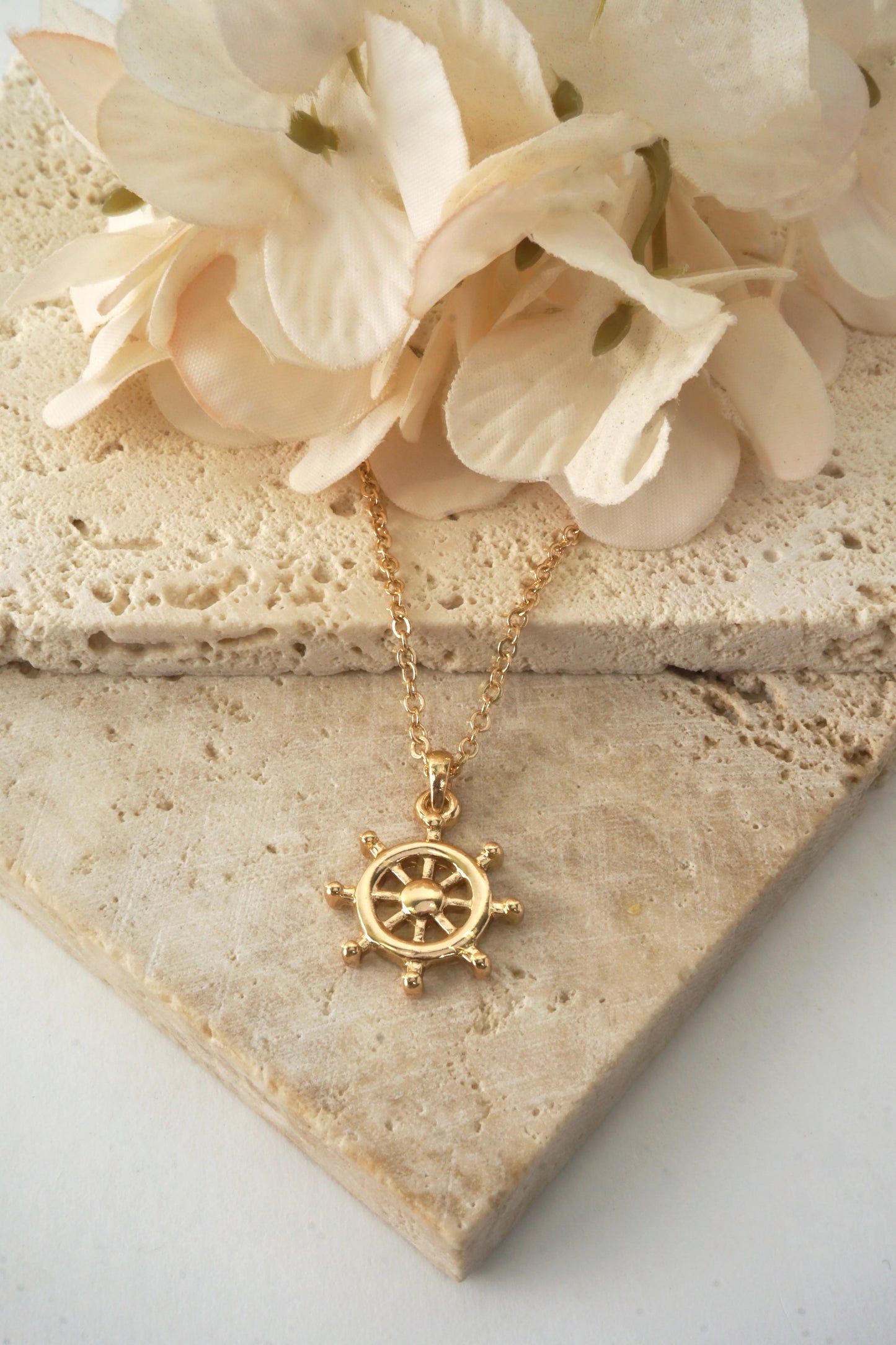 Ship Wheel Pendant Necklace
