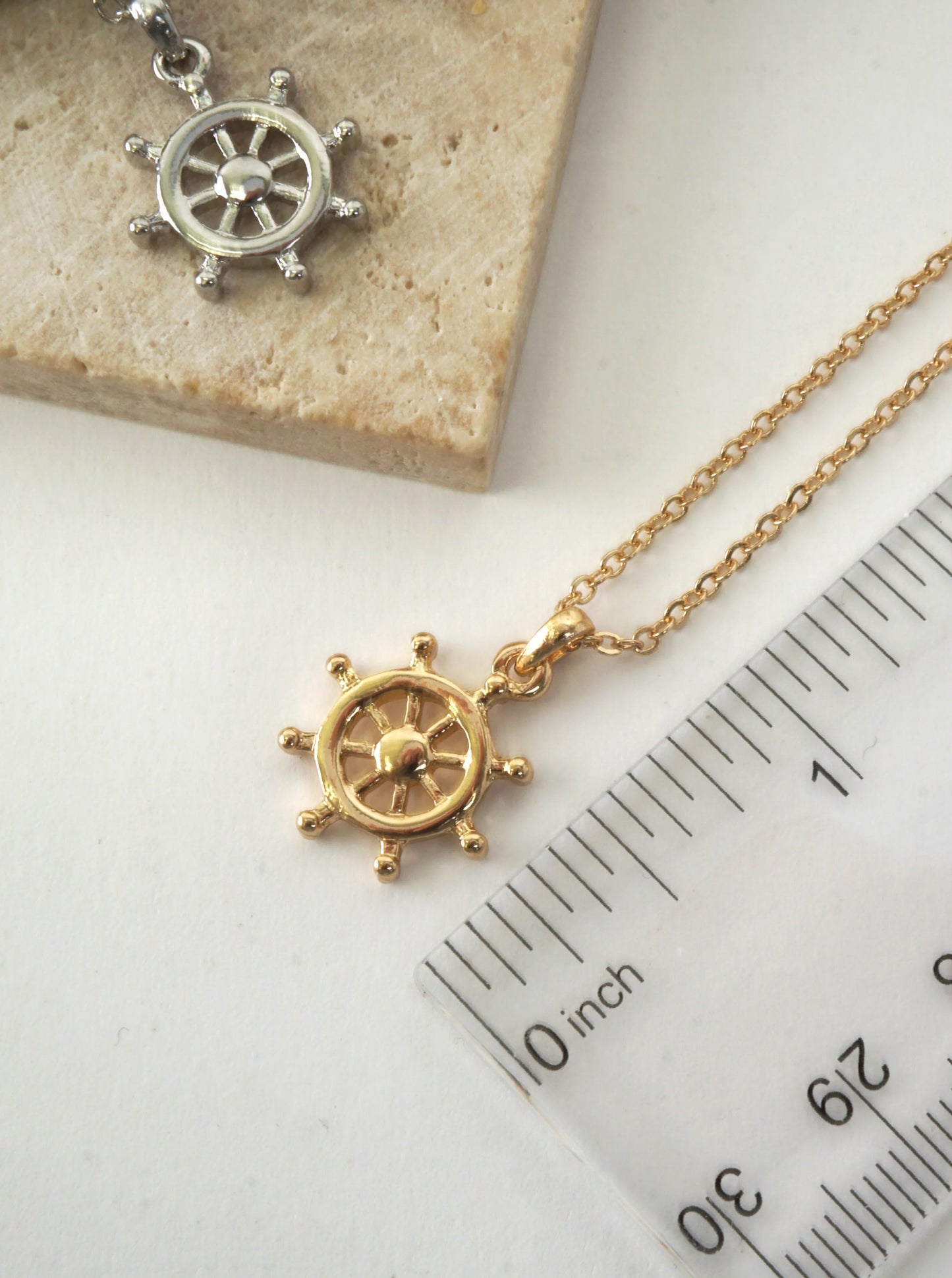 Ship Wheel Pendant Necklace