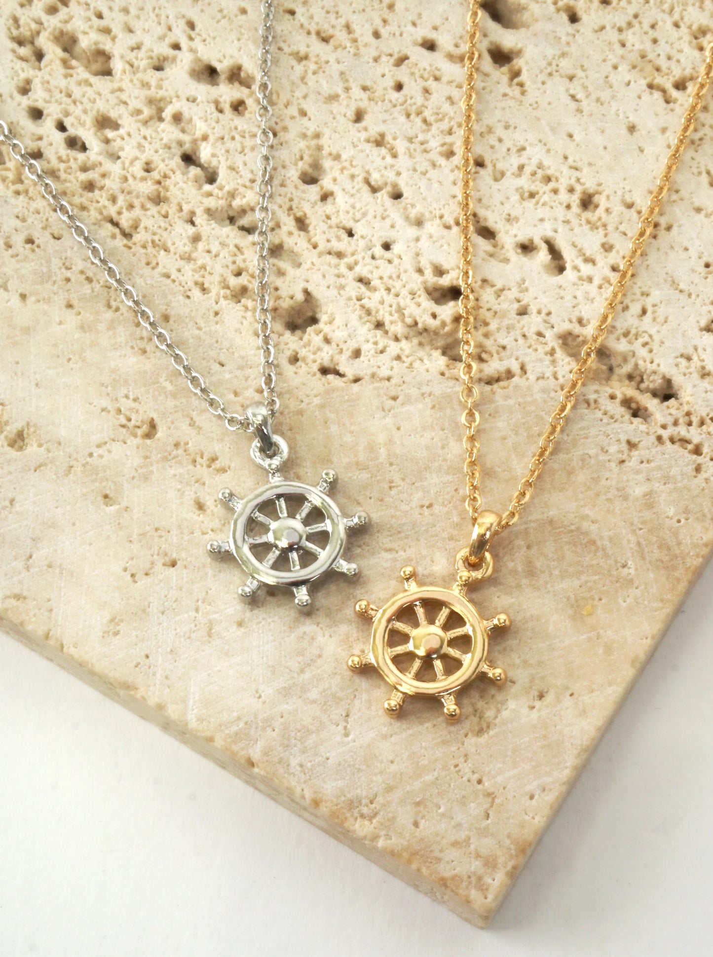 Ship Wheel Pendant Necklace