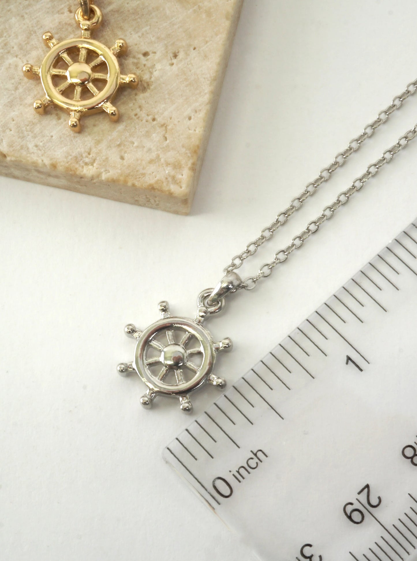 Ship Wheel Pendant Necklace
